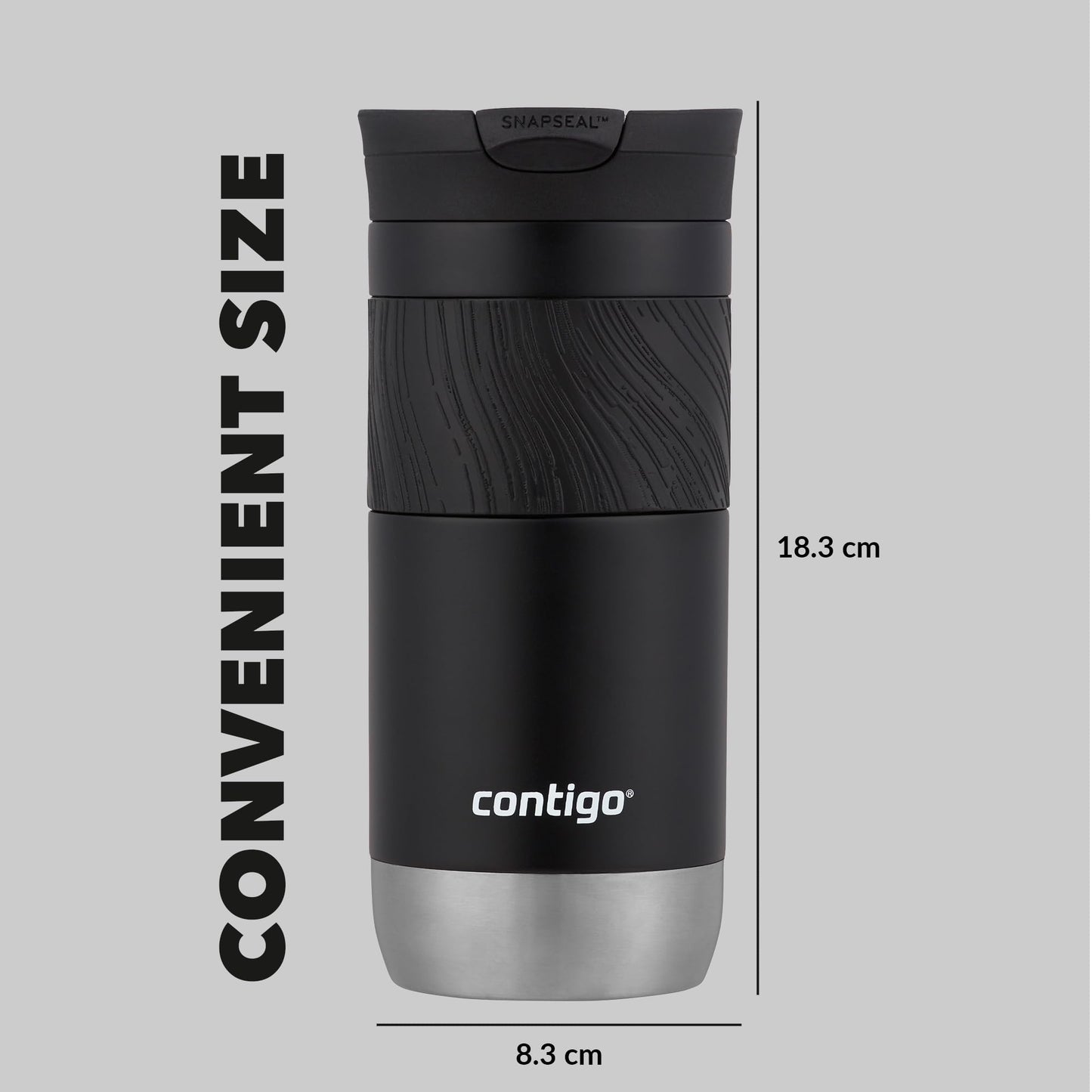 Contigo Byron Snapseal Travel Mug | Stainless Steel Thermal Mug | Vacuum Flask | Leakproof Tumbler | Coffee to Go Mug with BPA Free Easy-Clean Lid