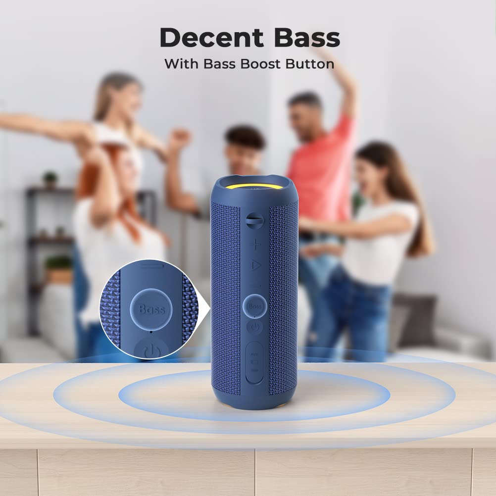 RIENOK Bluetooth Speaker Portable Wireless Bluetooth Speaker with 30W Enhanced Bass Waterproof Bluetooth Outdoor Speaker for Travel Sport