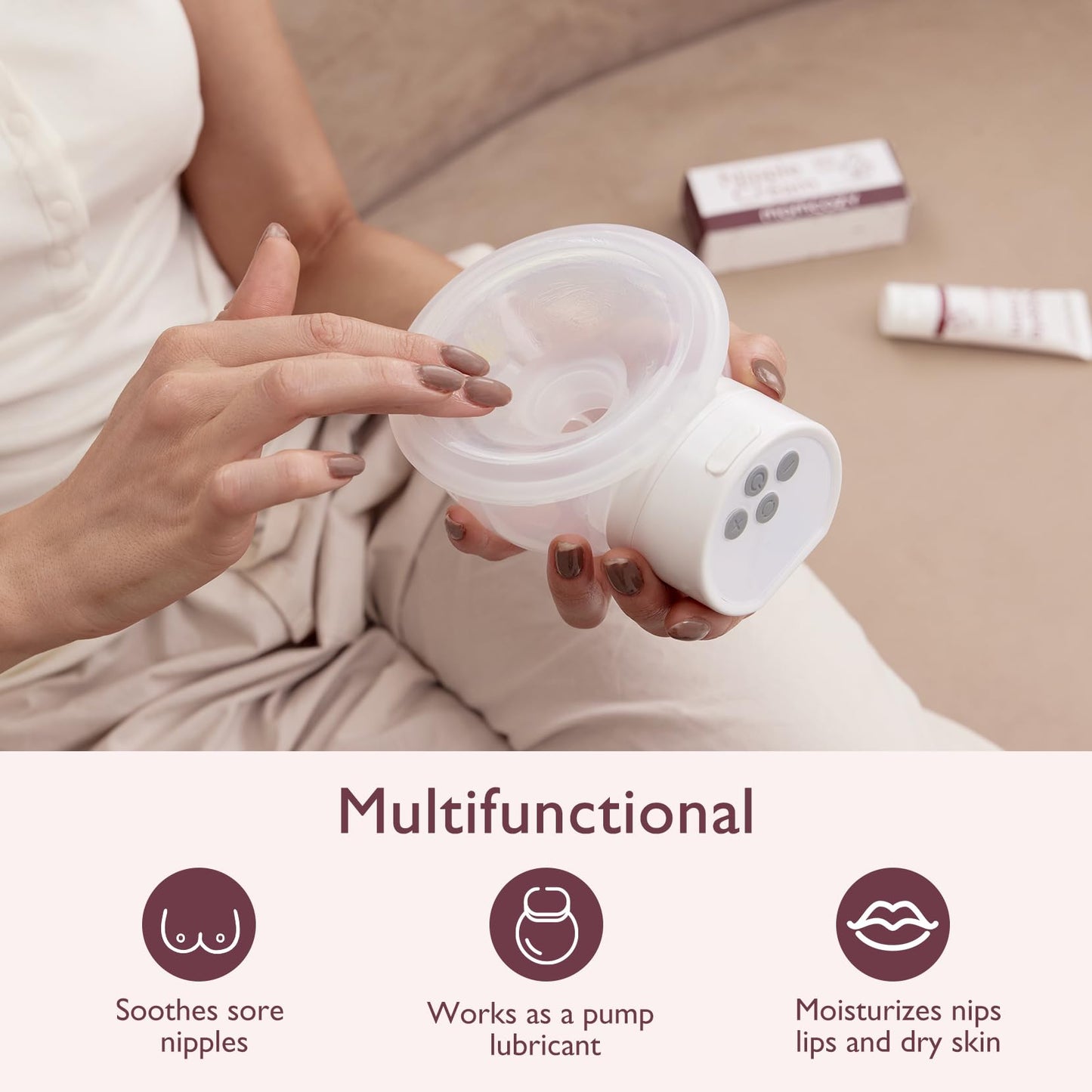 Momcozy Natural Nipple Cream, Vegan Lanolin-free Nipple Balm, Soothing Cream for Sore, Cracked Nipples, Breastfeeding Essentials for Nursing & Pumping Moms