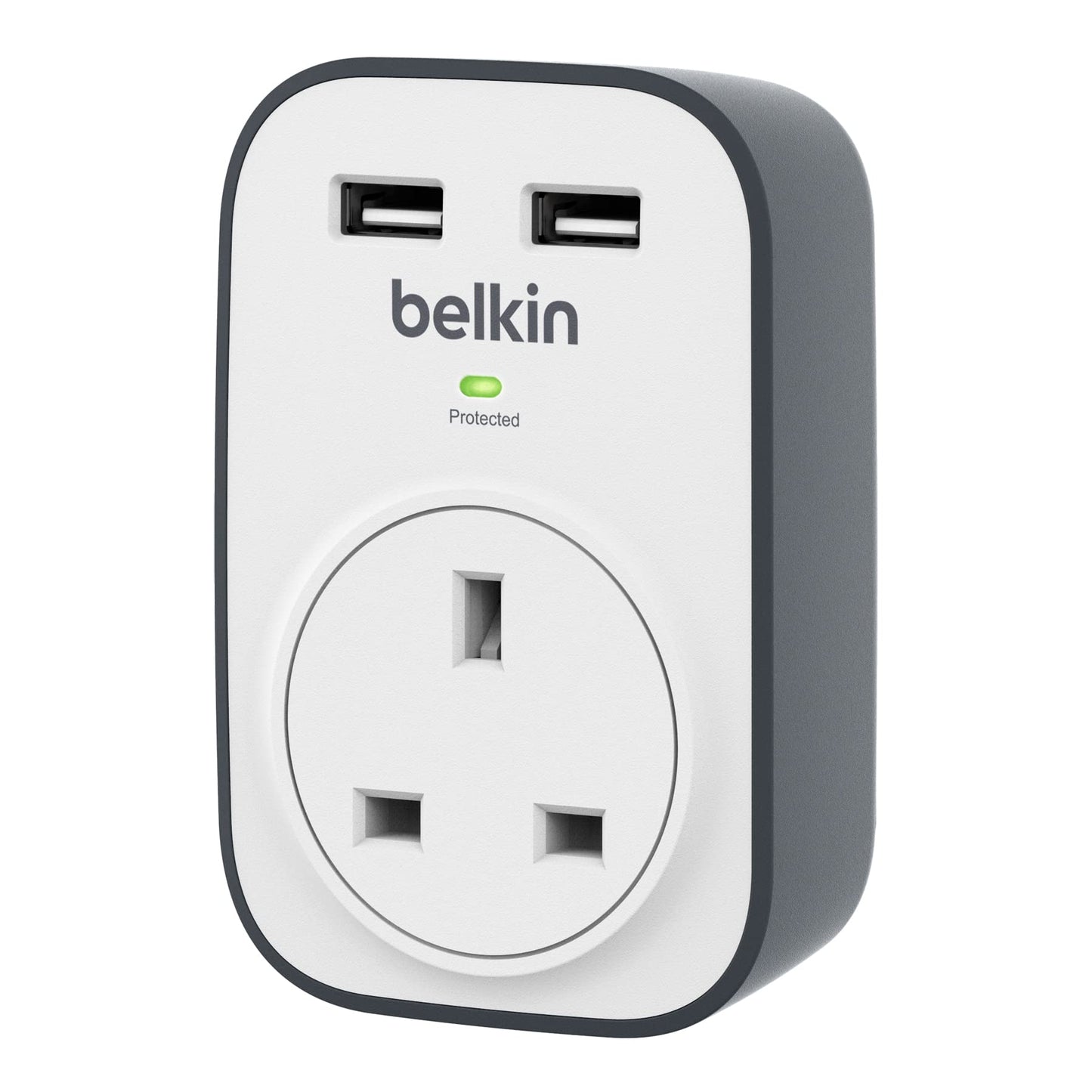 Belkin Surge Protected Extension Lead – 8 Sockets + 2 USB Ports (2.4A), 2m Cable