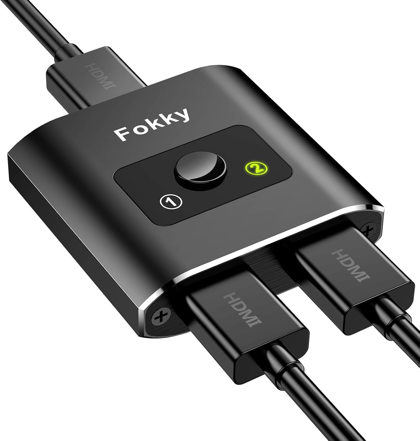 Fokky HDMI Splitter 4K@60Hz, Bidirectional HDMI Switch, Aluminum HDMI Splitter 2 in 1 out / 1 In 2 out, HDMI Splitter for dual monitors, Support 3D 1080P, suit for Xbox,PS5/4,DVD, (CABLE NOT INCLUDE)