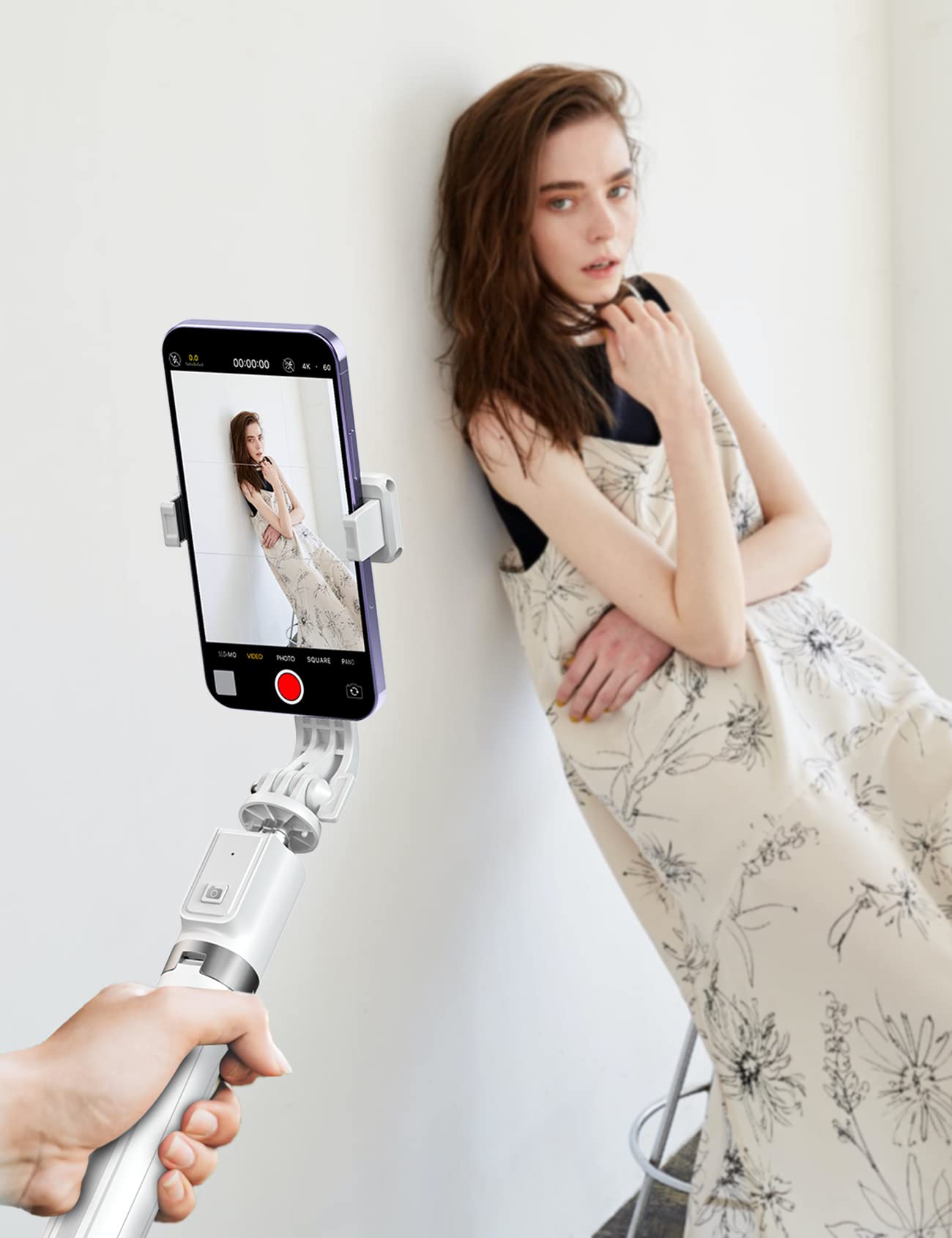 ANXRE Selfie Stick with Reinforced Tripod – 50” Extra Long Adjustable Phone Tripod with Detachable Wireless Remote, Compatible with iPhone & Samsung Smartphones