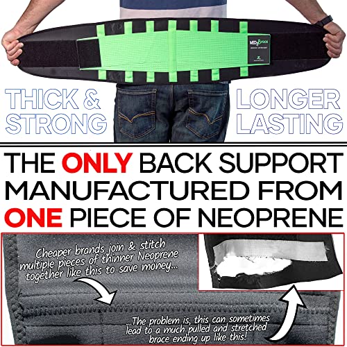MEDiBrace Back Support Belt Back Brace for Lower Lumbar Pain Relief for Men and Women - Medical Grade Orthopaedic Waist Compression for Sciatica Nerve, Scoliosis