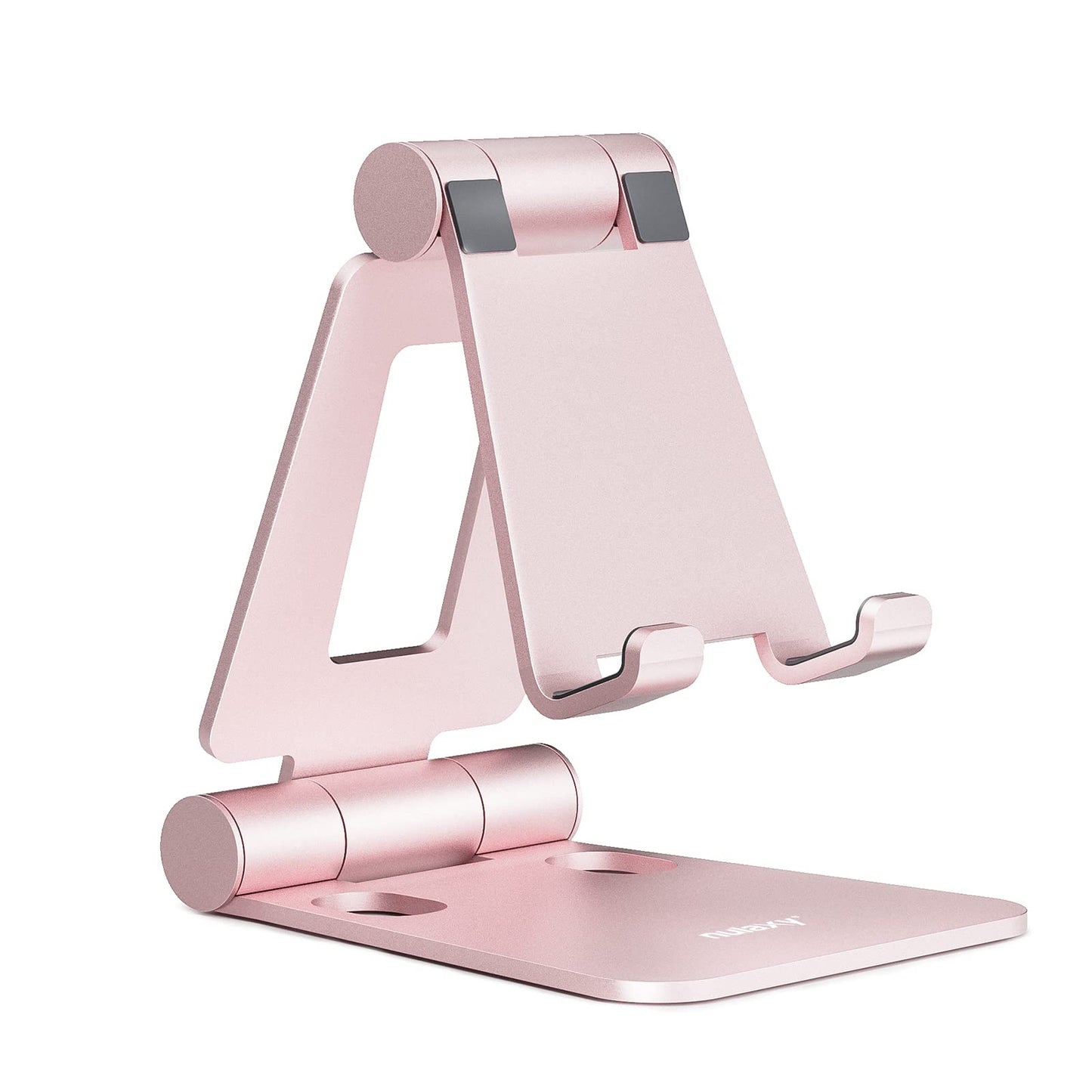 NULAXY Phone Stand, Fully Foldable Angle Height Adjustable Mobile Phone Holder Stand Dock Aluminum Desk Compatible with iPhone 15 14 13 12 11 Pro Max, HUAWEI, Galaxy, All Phones