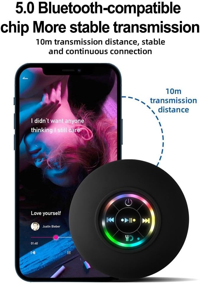 Suction Cup Speaker, Waterproof and Splash proof, HD Sound, Easy Pairing