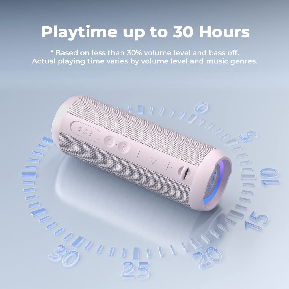 RIENOK Bluetooth Speaker Portable Wireless Bluetooth Speaker with 30W Enhanced Bass Waterproof Bluetooth Outdoor Speaker for Travel Sport