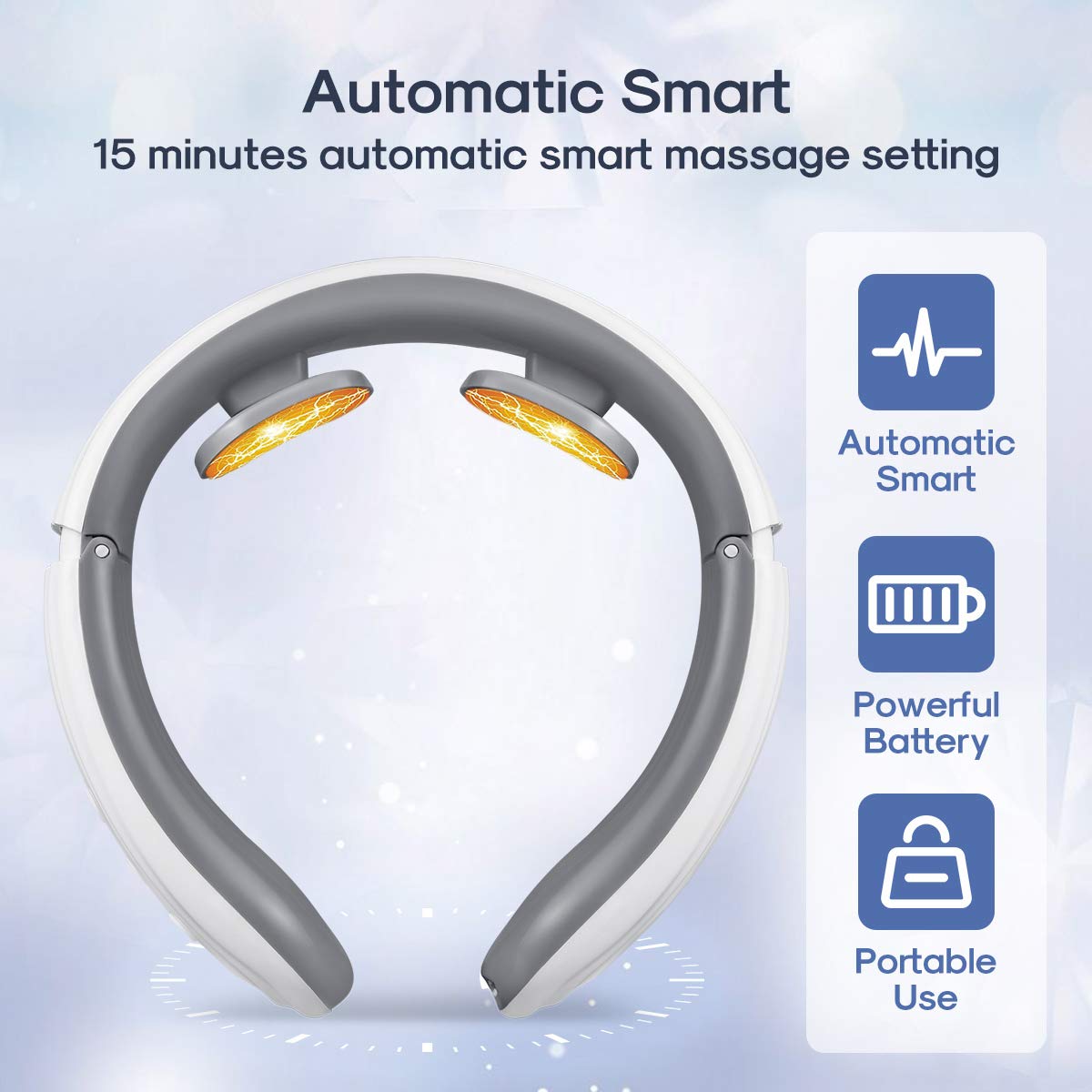 Neck Massager for Neck Pain,Intelligent Portable with Heat Function,USB Charging Neck Relax Massager,at Home,Outdoor,for Women and Men