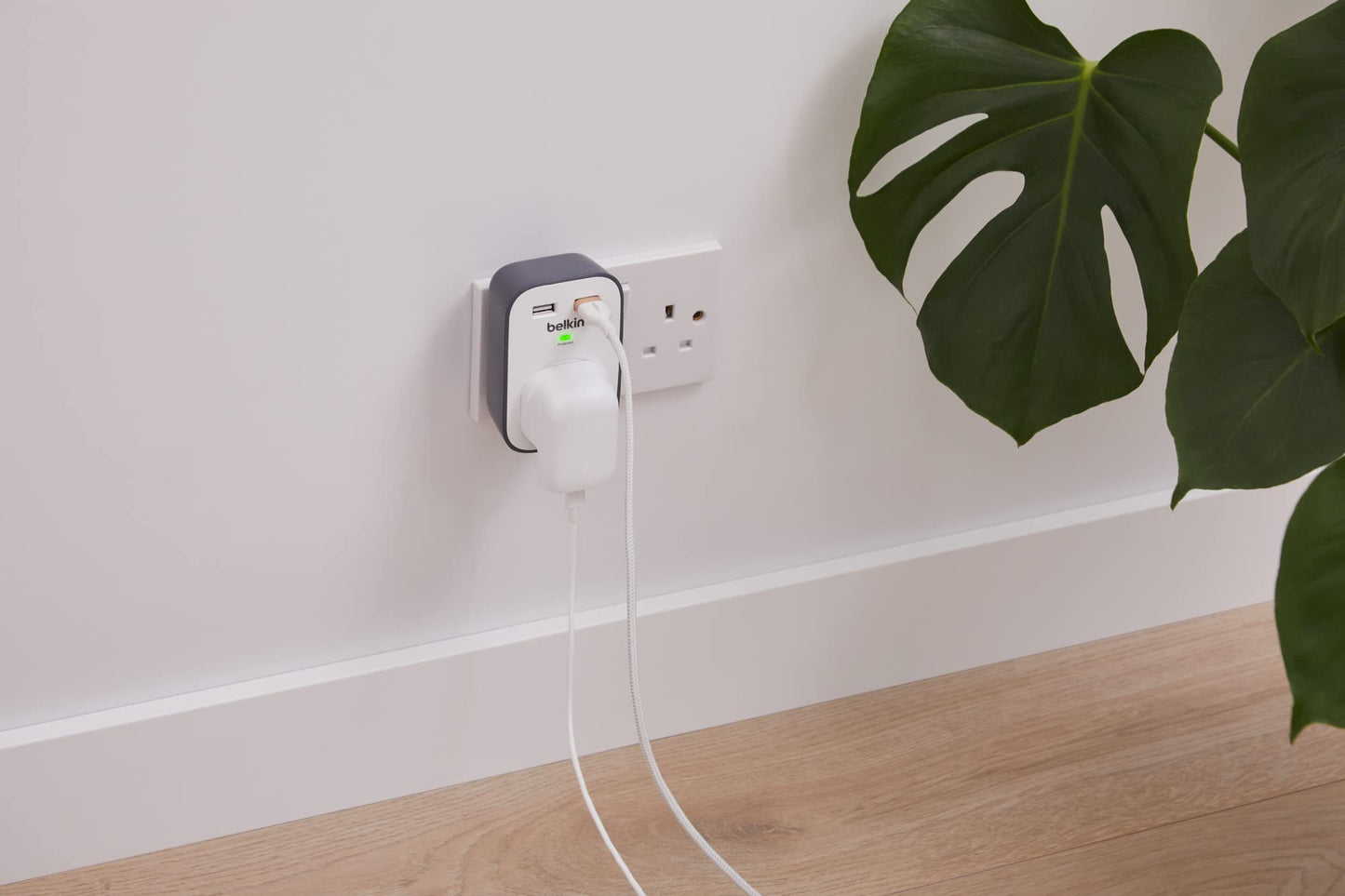 Belkin Surge Protected Extension Lead – 8 Sockets + 2 USB Ports (2.4A), 2m Cable