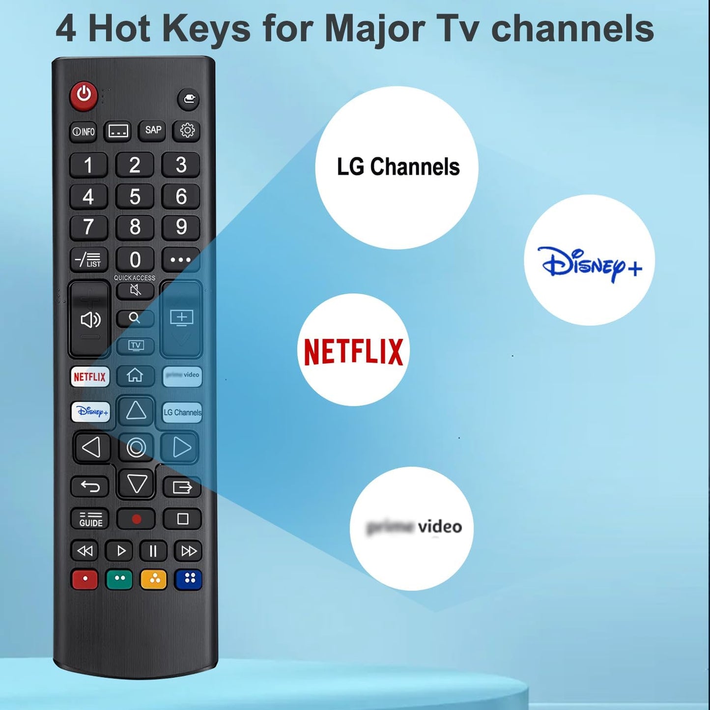 Universal Remote for LG TV – Works with All LG LED, OLED, LCD, 4K & Smart TVs, WebOS, Netflix, Disney+ & LG Channels Button