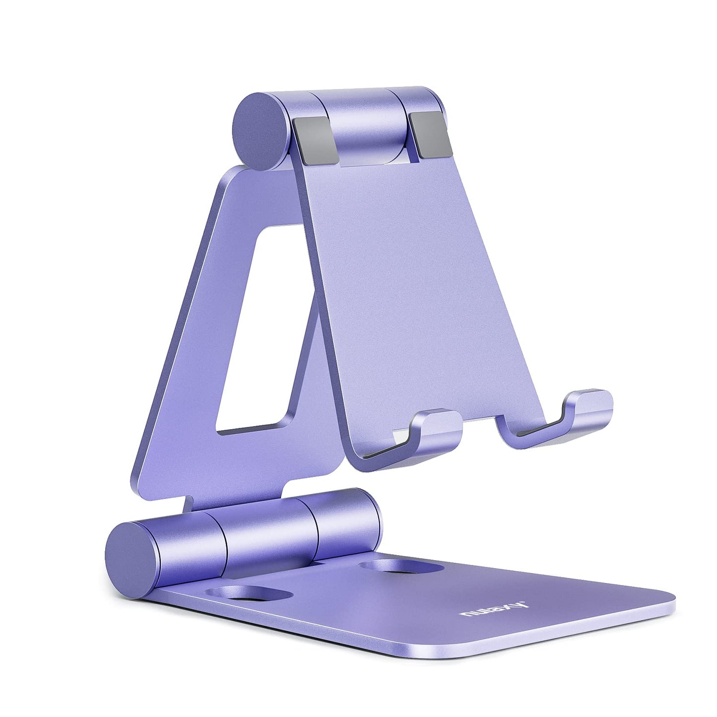 NULAXY Phone Stand, Fully Foldable Angle Height Adjustable Mobile Phone Holder Stand Dock Aluminum Desk Compatible with iPhone 15 14 13 12 11 Pro Max, HUAWEI, Galaxy, All Phones