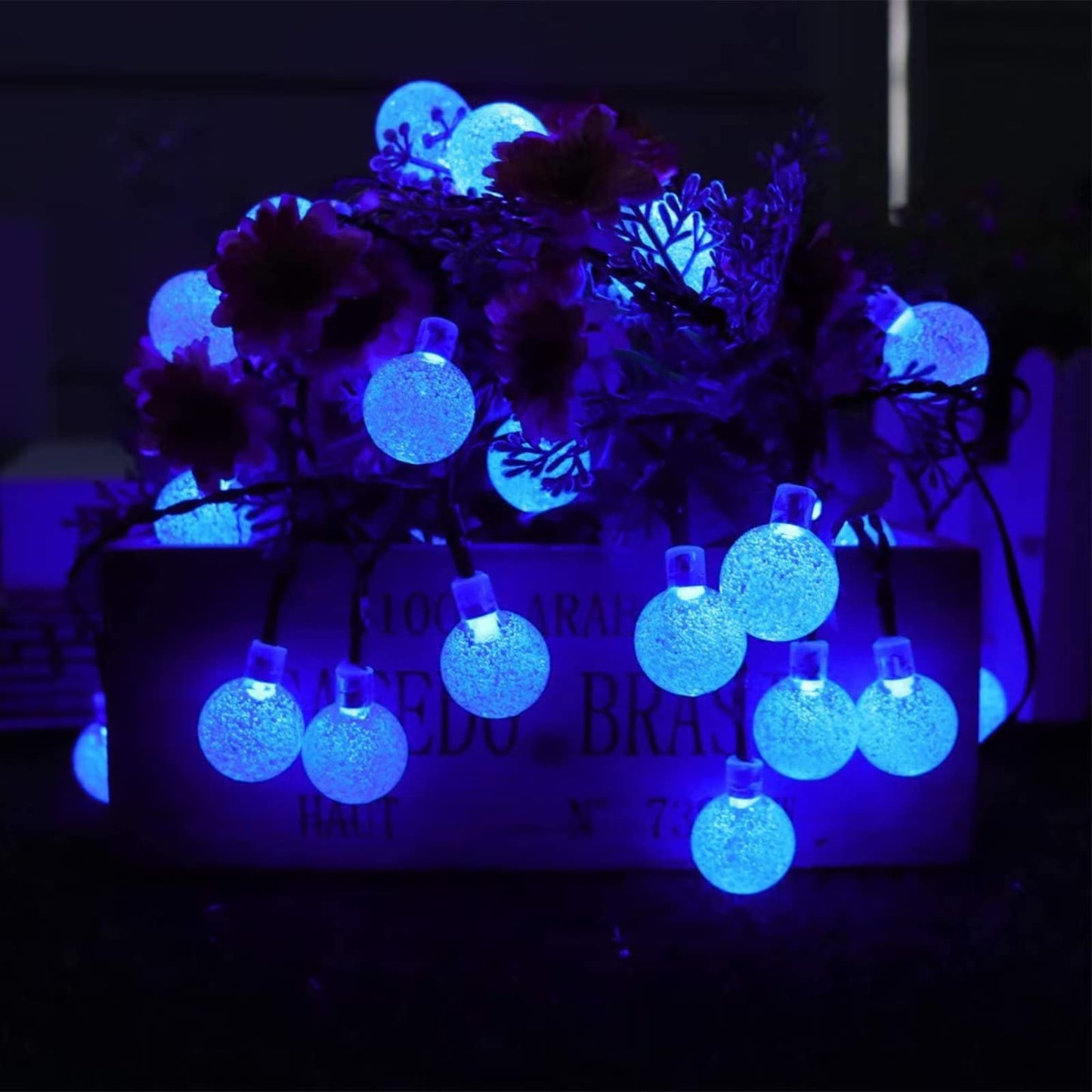 Solar Garden Lights Outdoor, 36ft 60 LED Solar String Lights Waterproof, Solar Powered Crystal Ball Indoor/Outdoor Fairy Lights Decorative Lights for Garden, Patio, Yard, Festival, Parties (White)