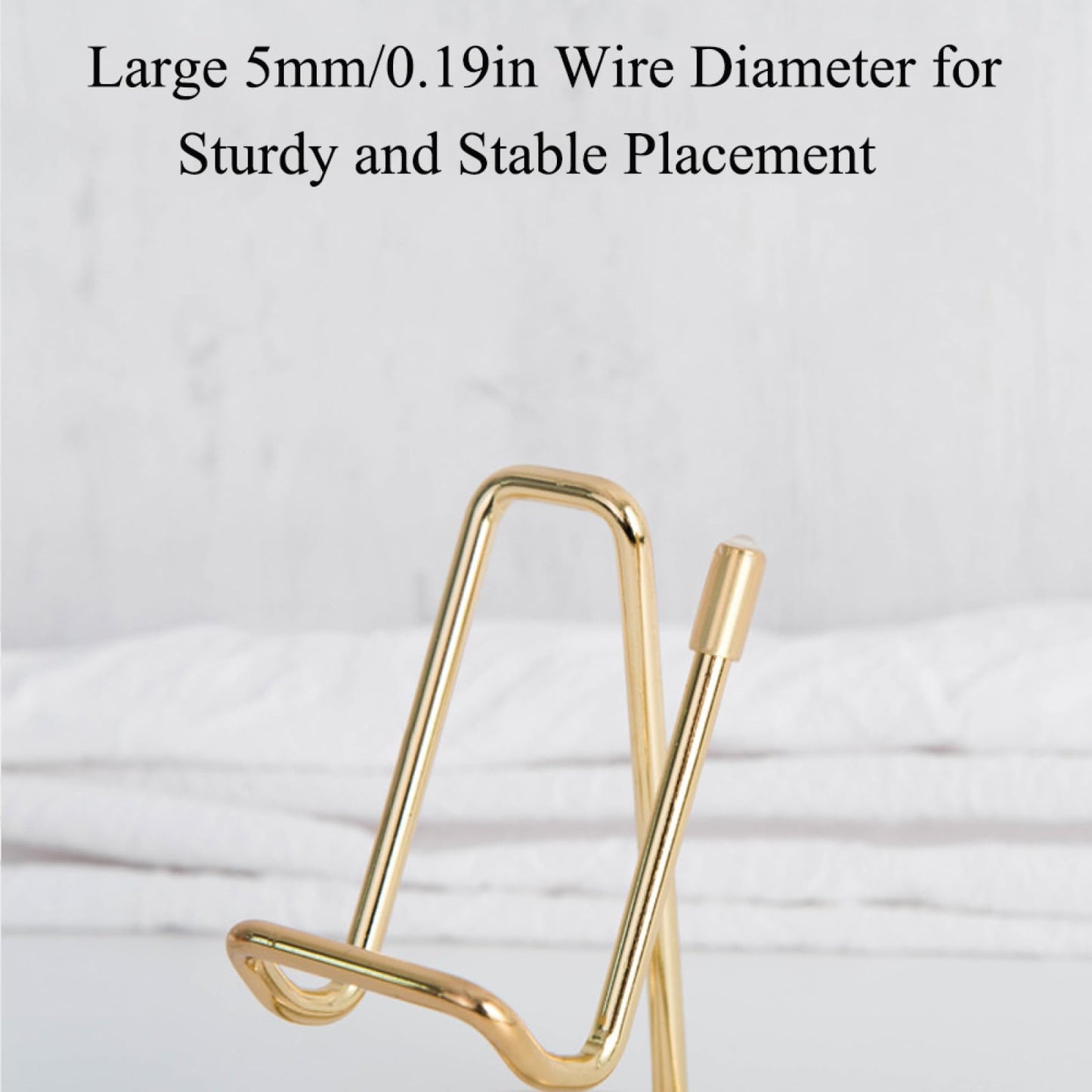 SEIWEI Gold Metal Cell Phone Stand Vertical Business Card Display Holder Desktop Holder Stand for Office, Home, Exhibition, Meeting
