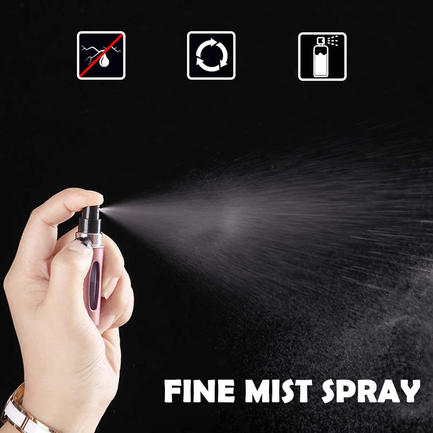 4PCS 5ml Perfume Atomiser Refillable Bottles Portable Mini Spray Travel Bottle Easy to Refill