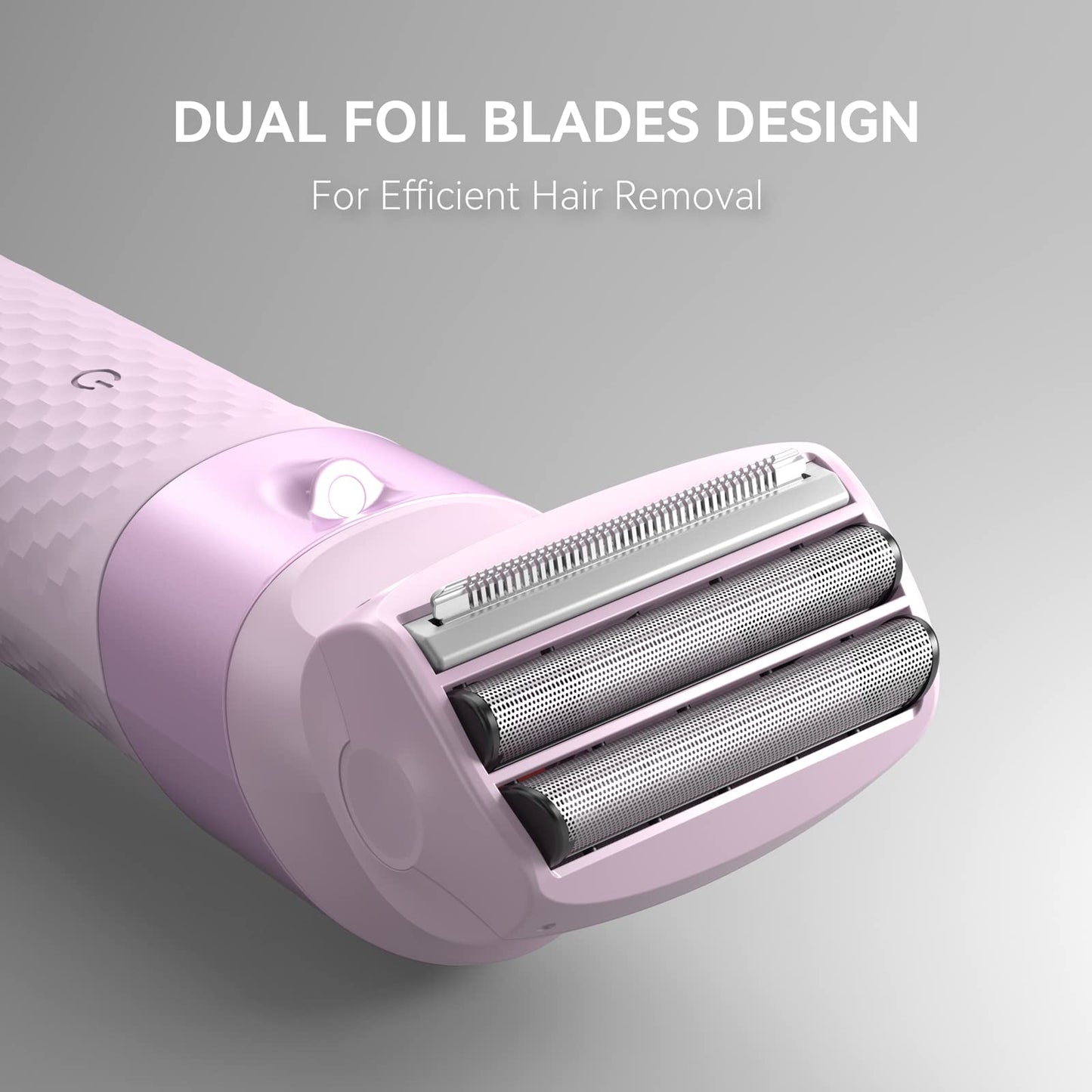 Unibono Lady Shaver Trimmer Kit, Cordless Electric Razor for Women Body Hair Removal, Rechargeable, Pubic, Legs, Wet & Dry Painless Dual Foil Shave with LED Light