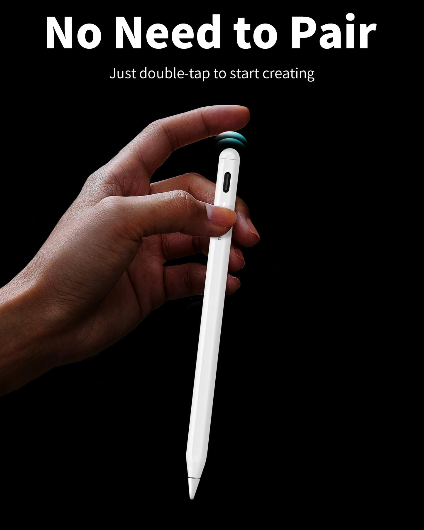 Metapen Pencil A8 Compatible iPad 2X Faster Charge, Palm Rejection, Tilt Sensitivity Stylus Pen Compatible Apple iPad/ Pro 12.9/11/13 Inch, iPad Air 3-6, iPad Mini 5/6
