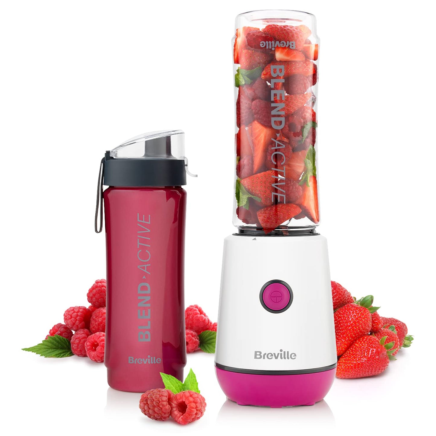 Breville Blend Active Personal Blender & Smoothie Maker | 350W | 2 Portable Blend Active Bottles (600ml) |Leak Proof Lids White & Green