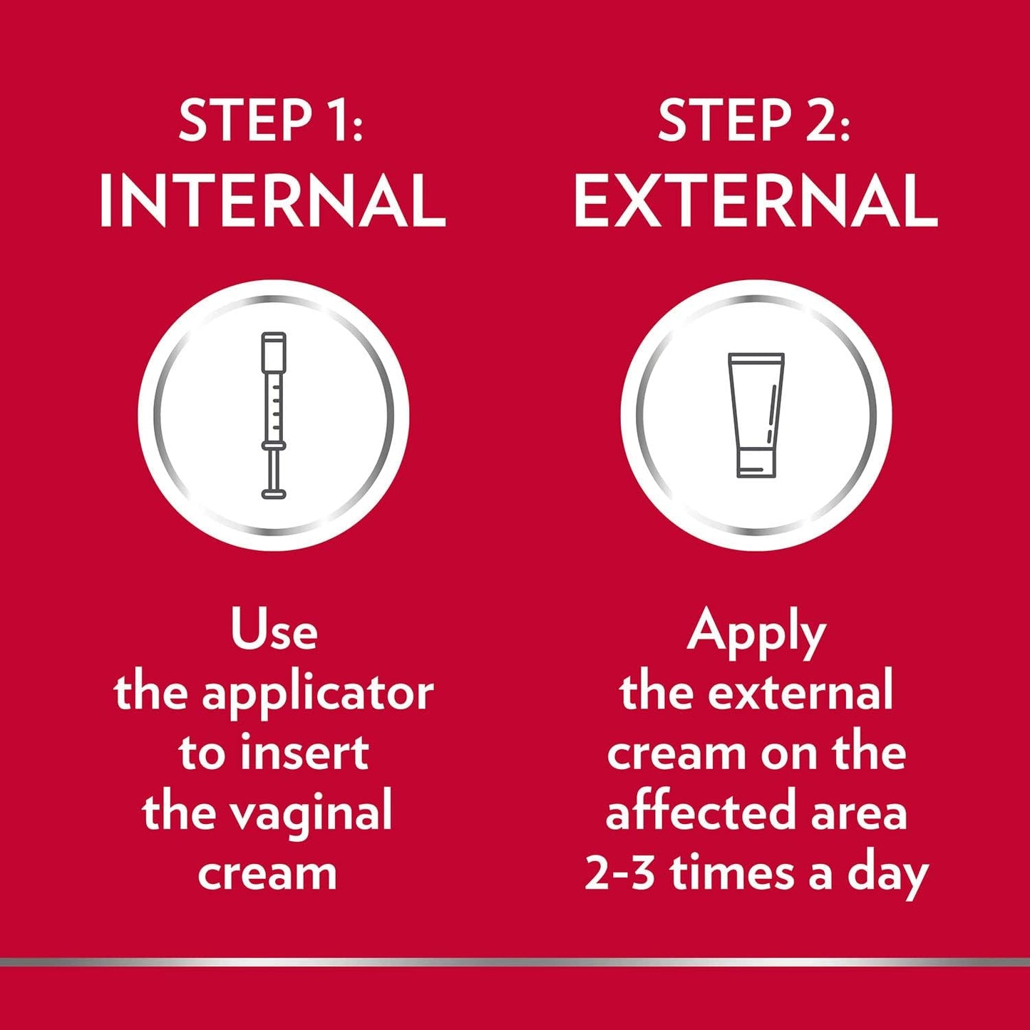 Canesten Thrush Combi Internal & External Creams for Thrush Treatment Clotrimazole Two-Step Complete Relief Thrush Treatment,2 Count
