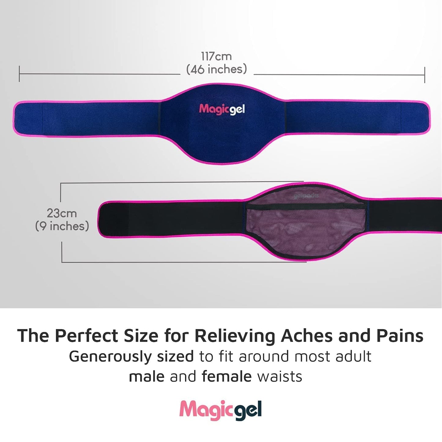 Magic Gel Ice Pack for Back Pain Relief 2 Lower Back Gel Wrap for Hot or Cold Therapy Relief for Lower Lumbar, Sciatic Nerve, Herniated or Degenerative Disc,Tailbone Pain