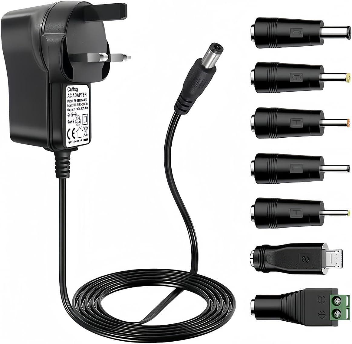 5V 2A Power Adapter Universal Power Supply with 7 DC Connectors Multi Plug AC to DC 5V Adaptor 10W AC Adapter Multifunctional Portable Power Transformers Converter Inverter AC-DC Power Adapter