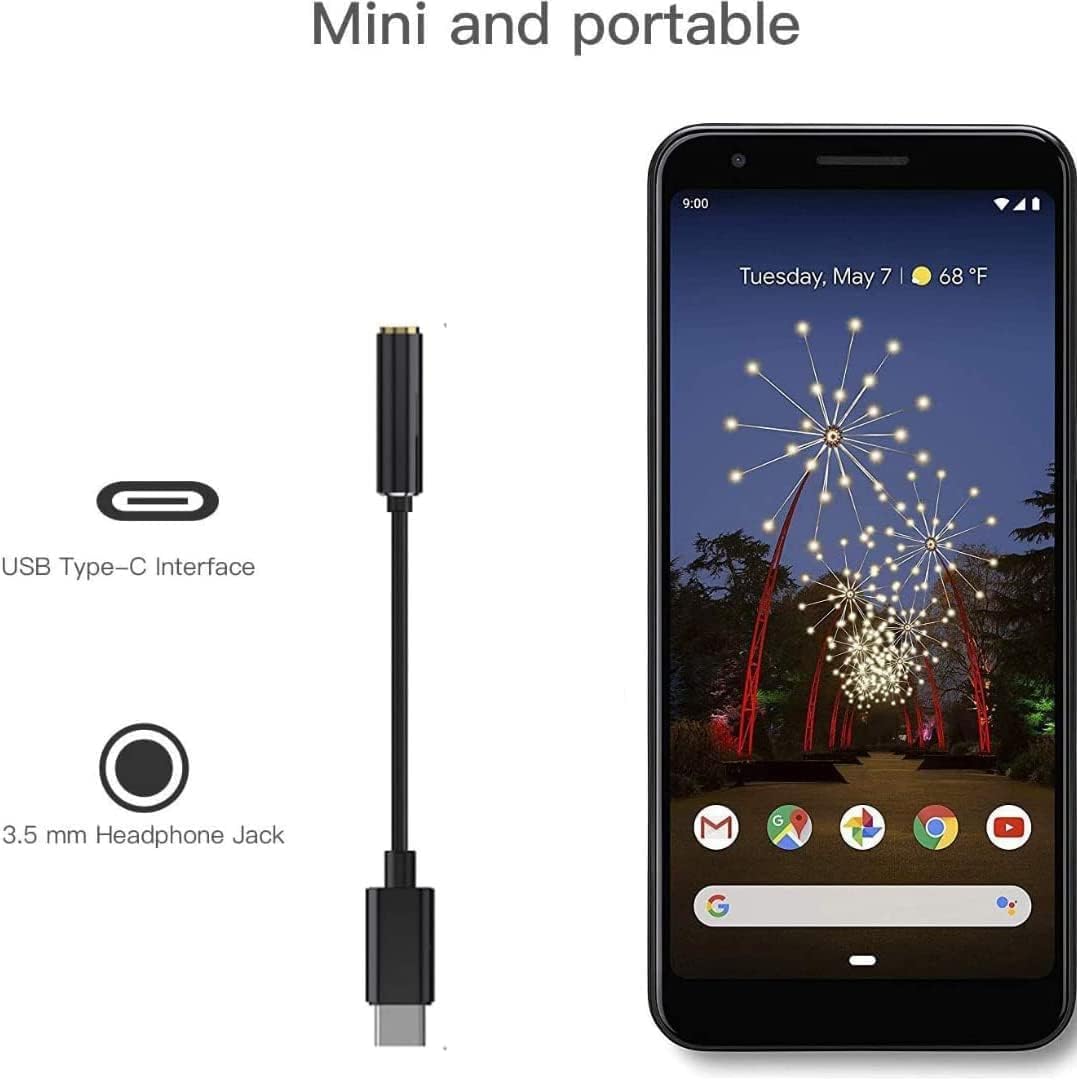 USB C Type C to 3.5mm Headphone Earphone Jack Adapter Audio Adaptor For Samsung Galaxy ,Ultra Note,Huawei, Google Pixel