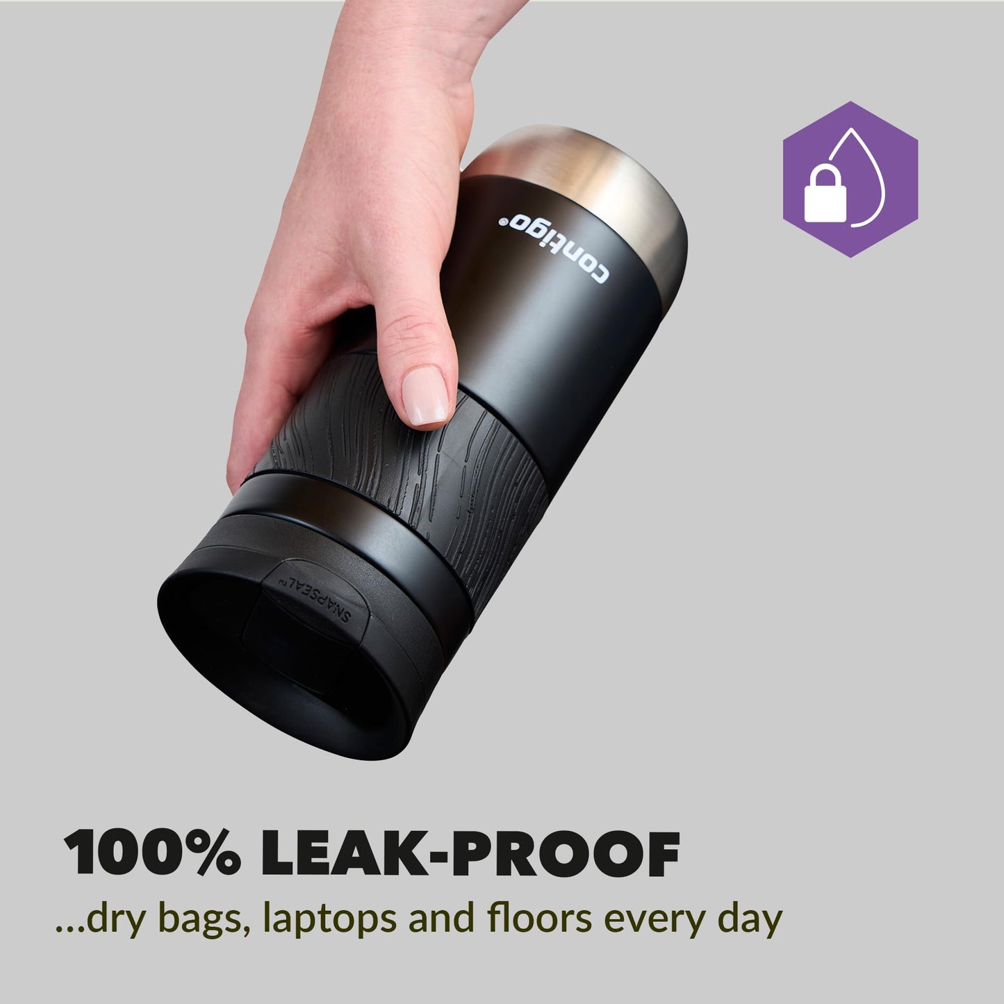 Contigo Byron Snapseal Travel Mug | Stainless Steel Thermal Mug | Vacuum Flask | Leakproof Tumbler | Coffee to Go Mug with BPA Free Easy-Clean Lid