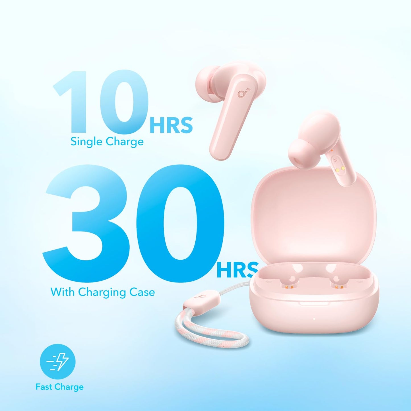 Anker P20i True Wireless Earbuds, 10mm Drivers with Big Bass, Bluetooth 5.3, 30H Long Playtime, IPX5 Water-Resistant, 2 Mics for AI Clear Calls