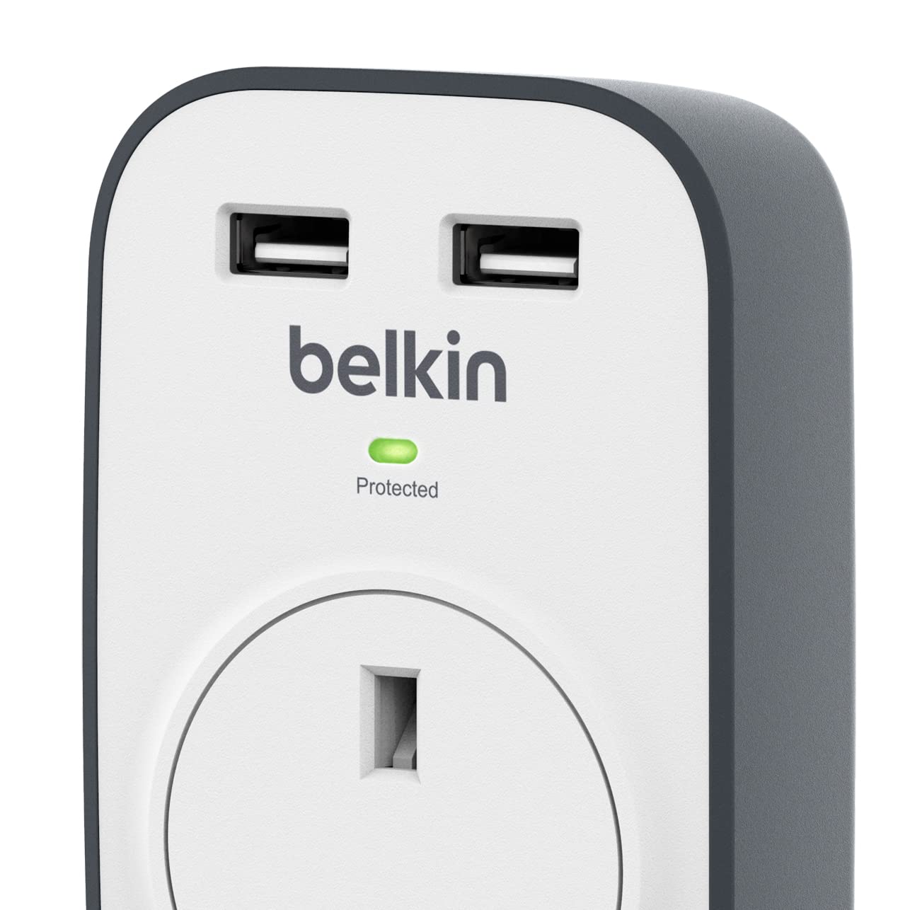Belkin Surge Protected Extension Lead – 8 Sockets + 2 USB Ports (2.4A), 2m Cable
