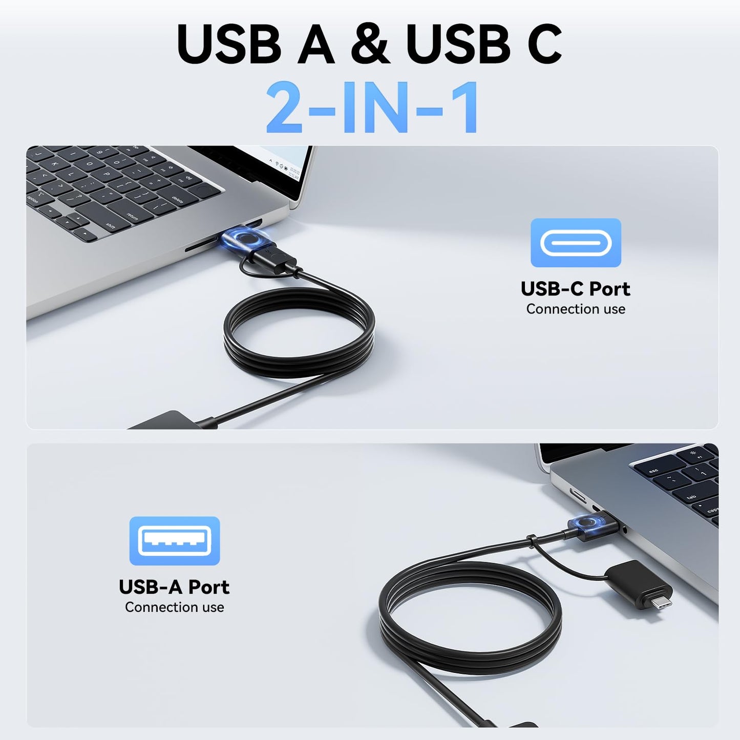 Aceele USB Hub 3.0 with 4ft Long USB Extension Cable, Splitter 4 Port with 5Gbps Data Transfer, Extender for Laptop, Desktop PC, MacBook