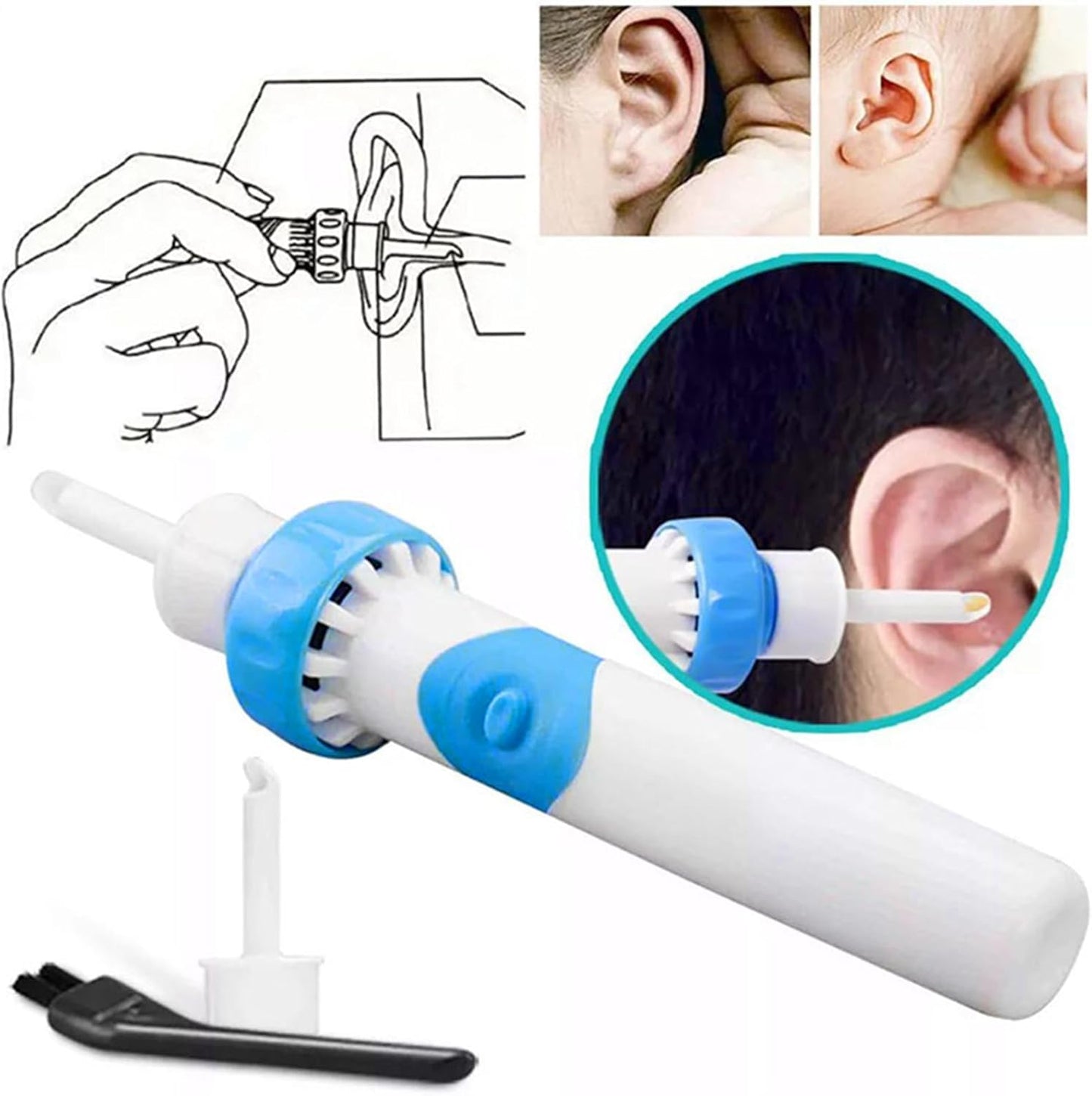 Podofree Painless Earwax Remover Kit – Gentle Silicone Ear Cleaner with Suction for Adults, Kids & Elderly – Compact Ear Flushing Tool for Safe Earwax Removal