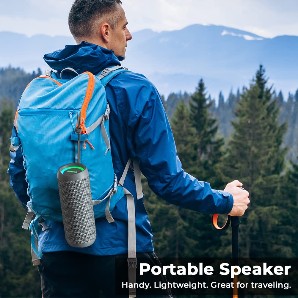 RIENOK Bluetooth Speaker Portable Wireless Bluetooth Speaker with 30W Enhanced Bass Waterproof Bluetooth Outdoor Speaker for Travel Sport