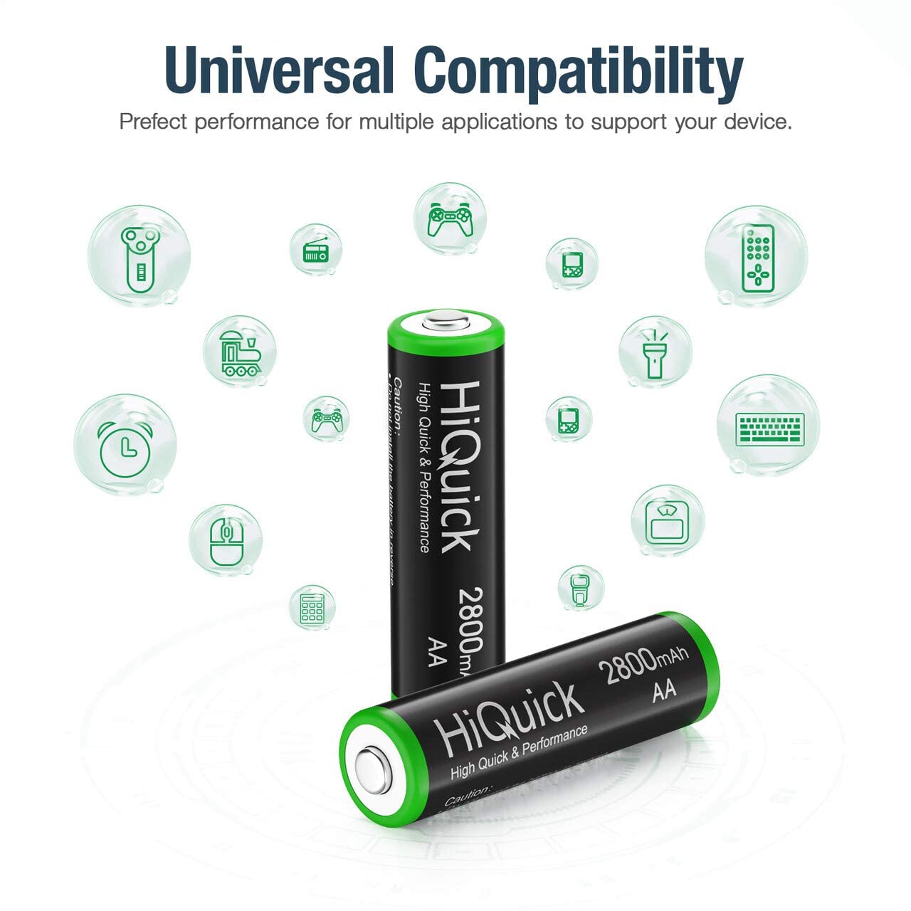 HiQuick Ni-MH AA 8pcs 2800mAh Rechargeable Batteries High Capacity 1.2 Volt(1.2 V) Rechargeable Battery AA Low Self-Discharge