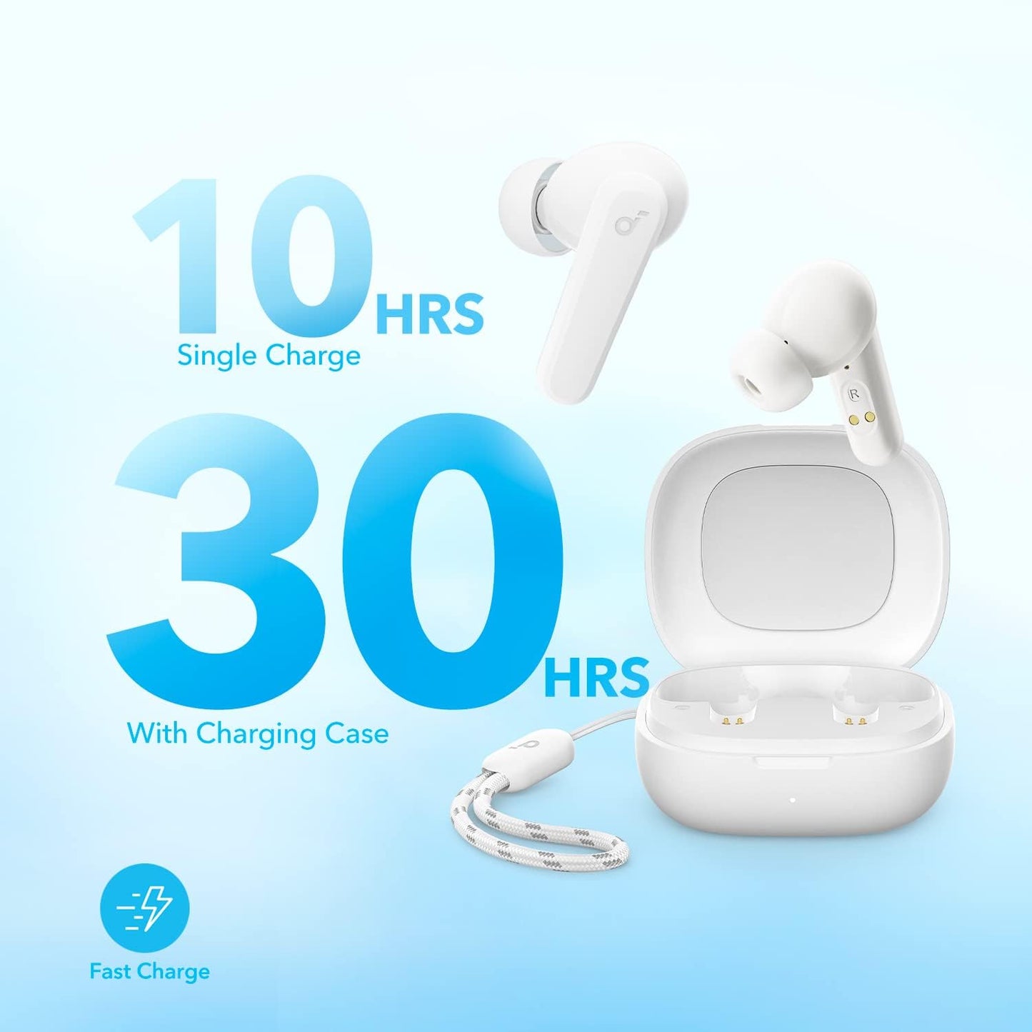 Anker P20i True Wireless Earbuds, 10mm Drivers with Big Bass, Bluetooth 5.3, 30H Long Playtime, IPX5 Water-Resistant, 2 Mics for AI Clear Calls