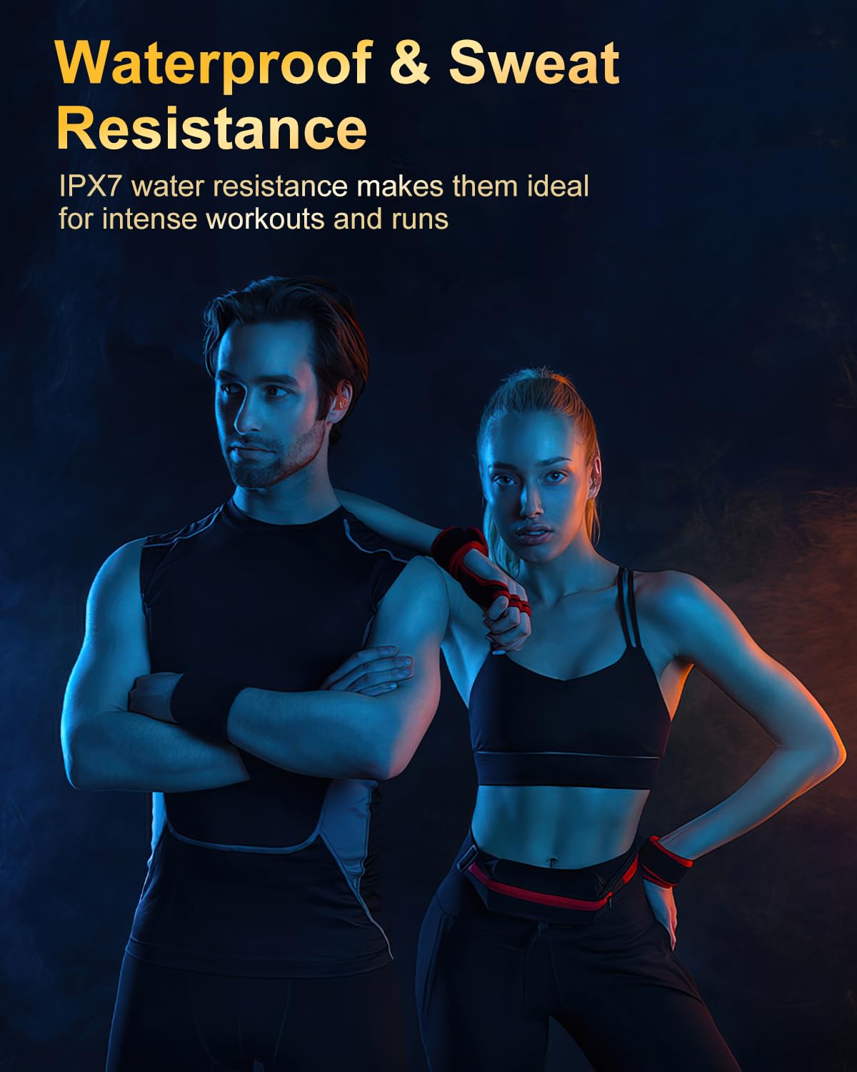 Jesebang Wireless Earbuds Bluetooth 5.3 – HiFi Stereo Sound with ENC Mic, Sport Ear Hooks, 40H Playtime, Dual LED Display
