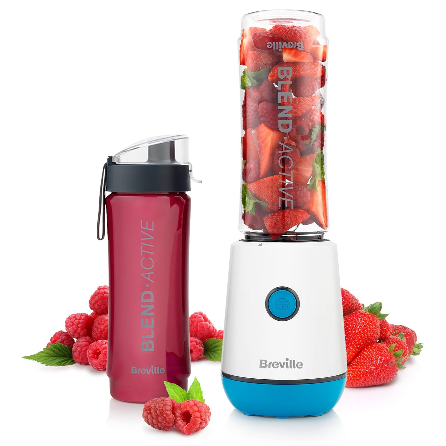 Breville Blend Active Personal Blender & Smoothie Maker | 350W | 2 Portable Blend Active Bottles (600ml) |Leak Proof Lids White & Green