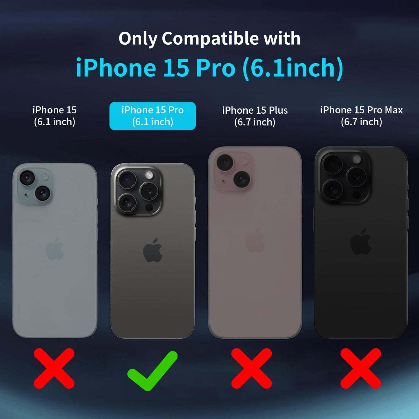 Vimiki Clear Designed for iPhone 15 Pro Max Case,Protective Bumper Hard PC Phone Cases, Thin Slim Fit Cover, Clear