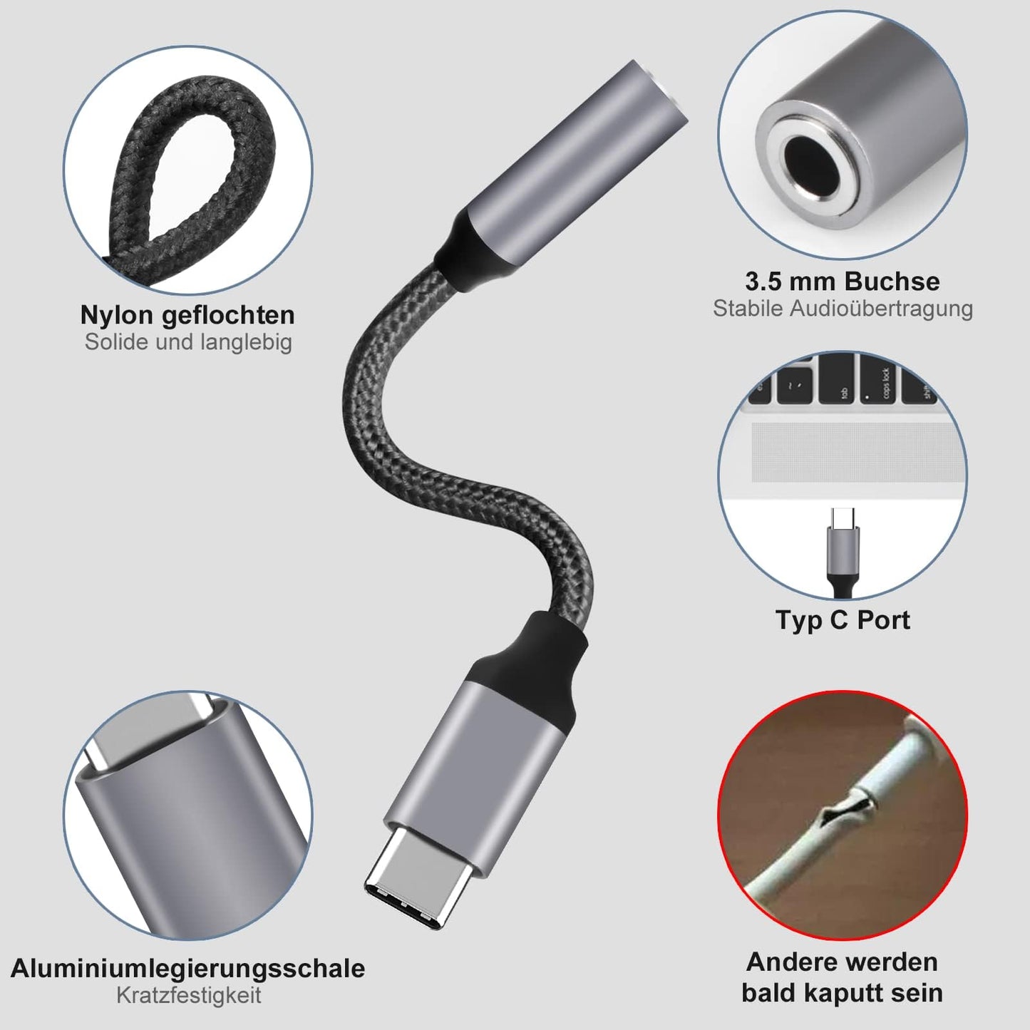 USB C Type C to 3.5mm Headphone Earphone Jack Adapter Audio Adaptor For Samsung Galaxy ,Ultra Note,Huawei, Google Pixel