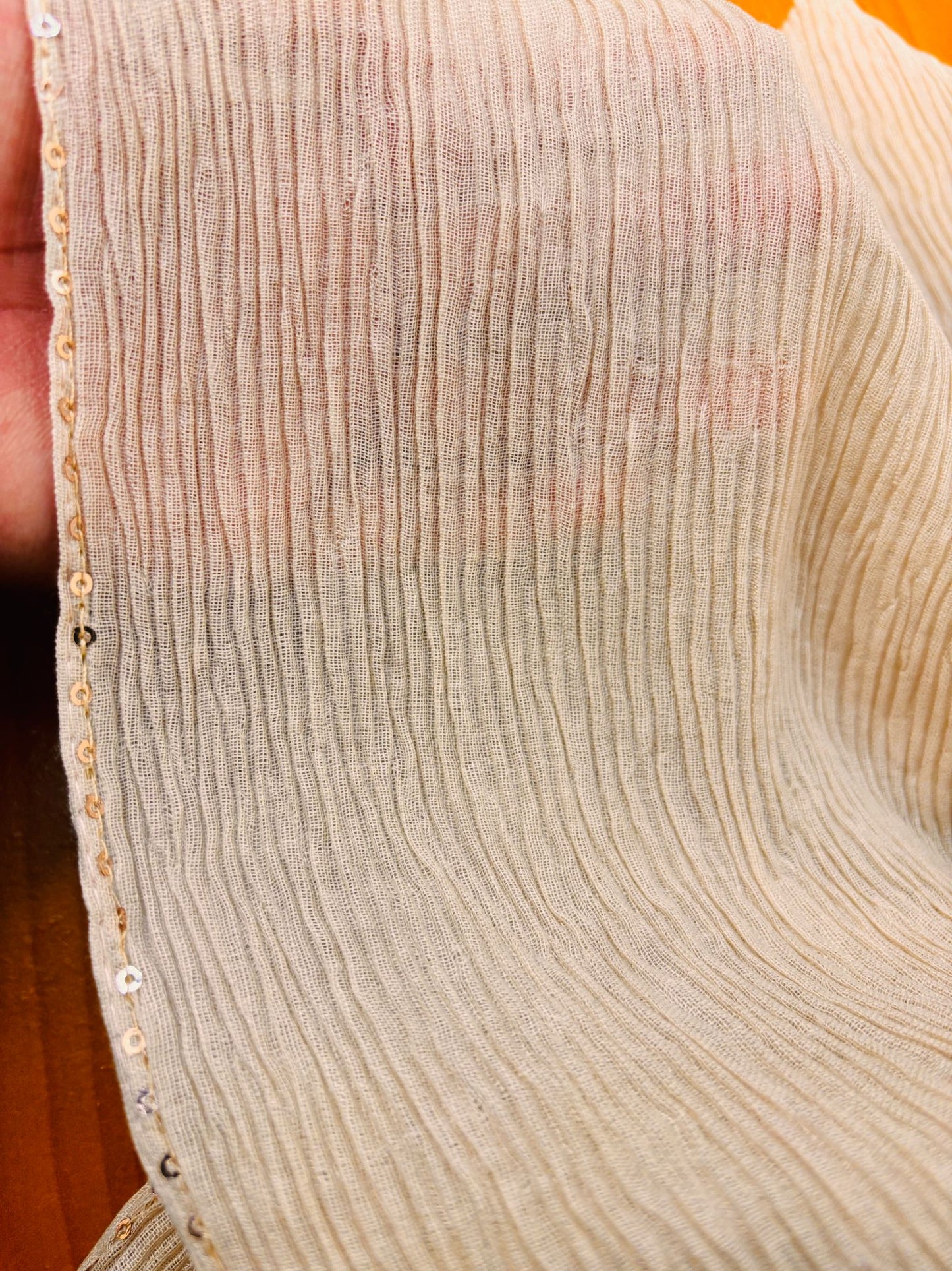 Light Off-White Super Soft Crêpe Cotton Hijab Fabric