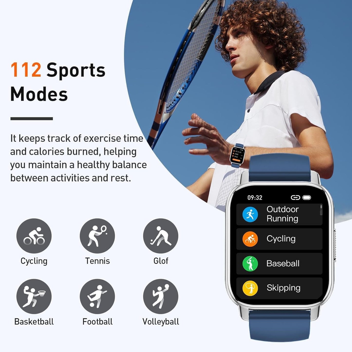 Smart Watch for Men & Women with Call Function, 1.95" HD Display, Heart Rate, SpO2, Sleep Tracker, 100+ Sports Modes, IP68 Waterproof Fitness Tracker for Android & iOS
