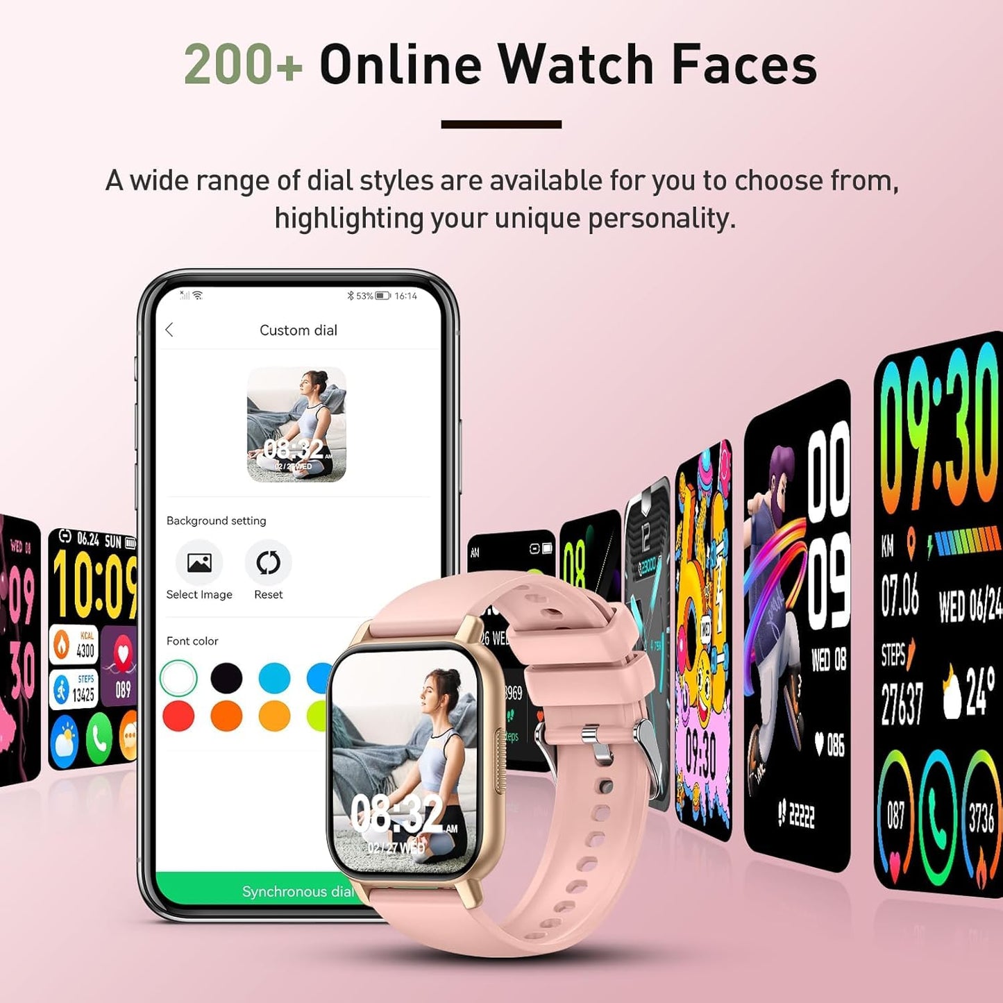 Smart Watch for Men & Women with Call Function, 1.95" HD Display, Heart Rate, SpO2, Sleep Tracker, 100+ Sports Modes, IP68 Waterproof Fitness Tracker for Android & iOS