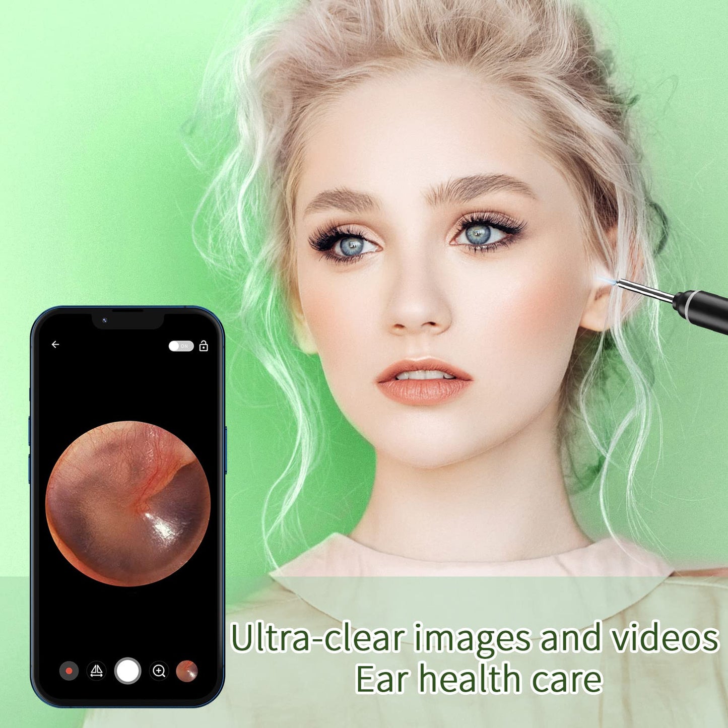VITCOCO Ear Wax Removal Kit with 1920P HD Camera – Visual Ear Cleaner Otoscope with 6 LED Lights, 3mm Lens, Ear Cleaning Tool for iPhone, iPad & Android