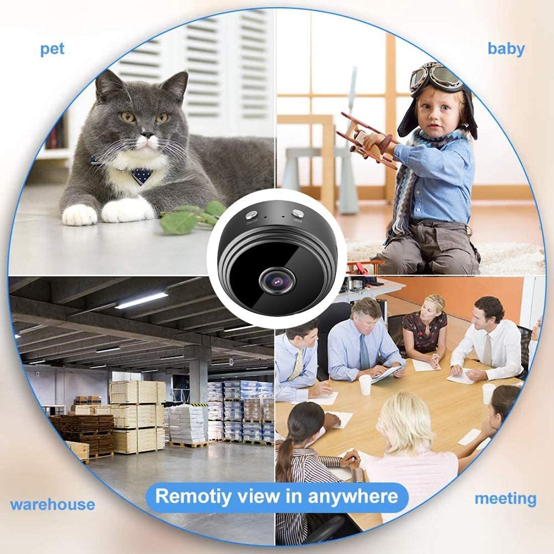 KXYINOS 1080P HD WiFi Nanny Camera with Night Vision & Motion Detection – Hidden Spy Camera for Home Security Indoor & Outdoor