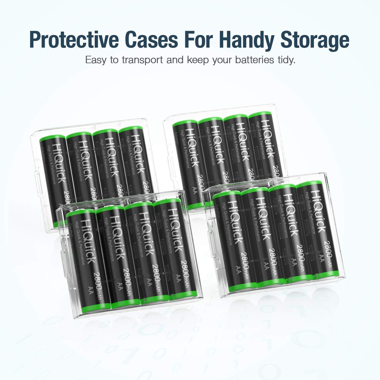 HiQuick Ni-MH AA 8pcs 2800mAh Rechargeable Batteries High Capacity 1.2 Volt(1.2 V) Rechargeable Battery AA Low Self-Discharge