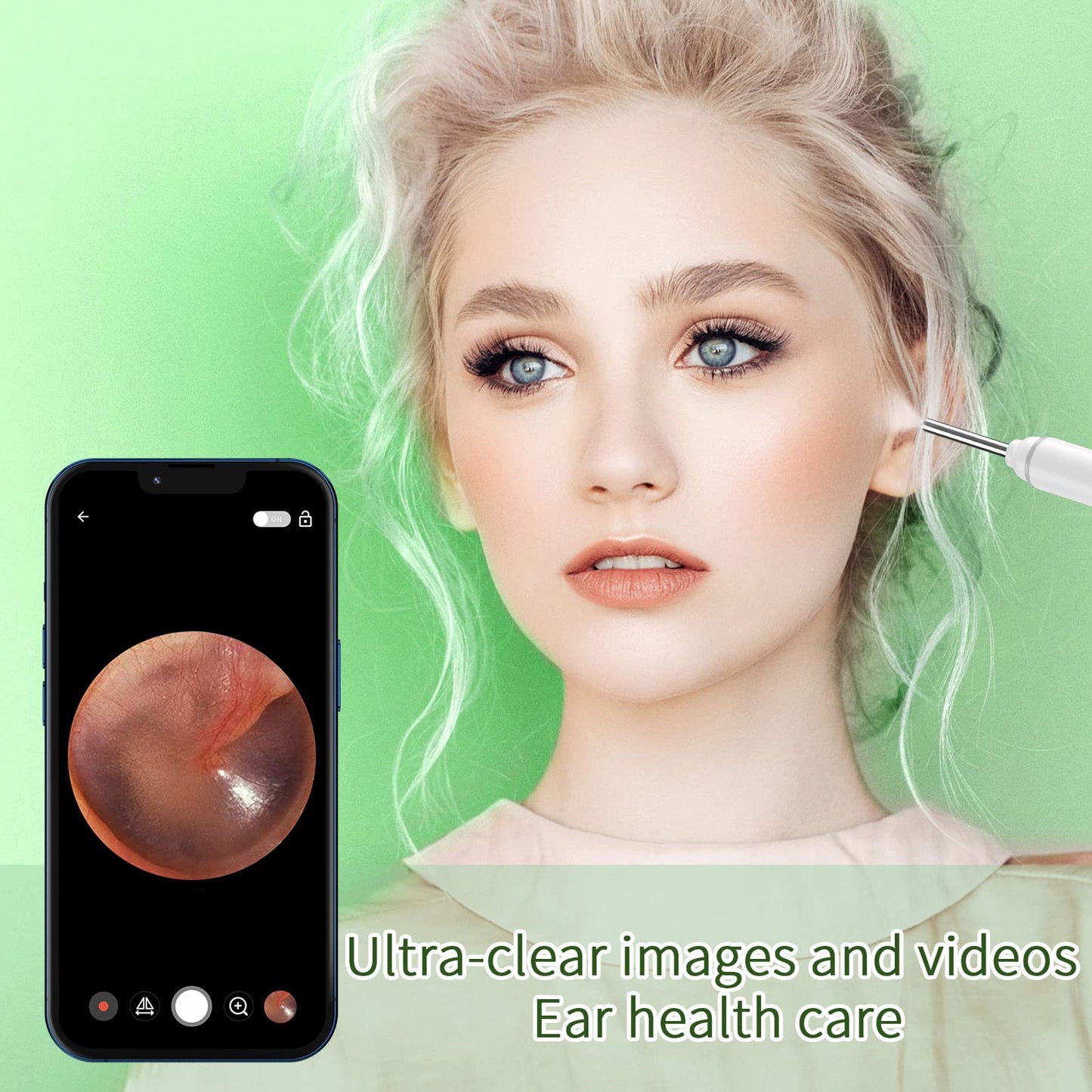 VITCOCO Ear Wax Removal Kit with 1920P HD Camera – Visual Ear Cleaner Otoscope with 6 LED Lights, 3mm Lens, Ear Cleaning Tool for iPhone, iPad & Android