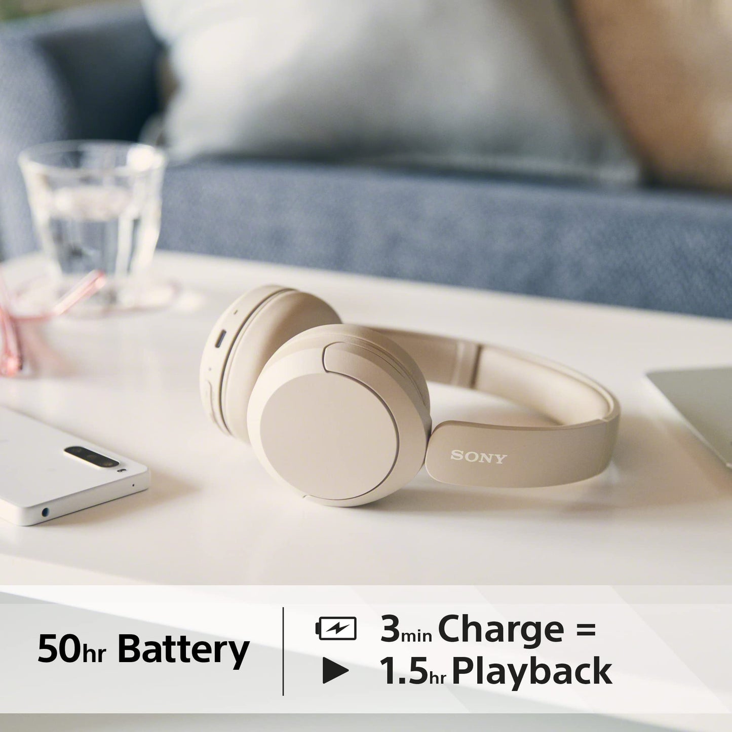 Sony Wireless Bluetooth Headphones - up to 50 Hours Battery Life with Quick Charge, On-ear style