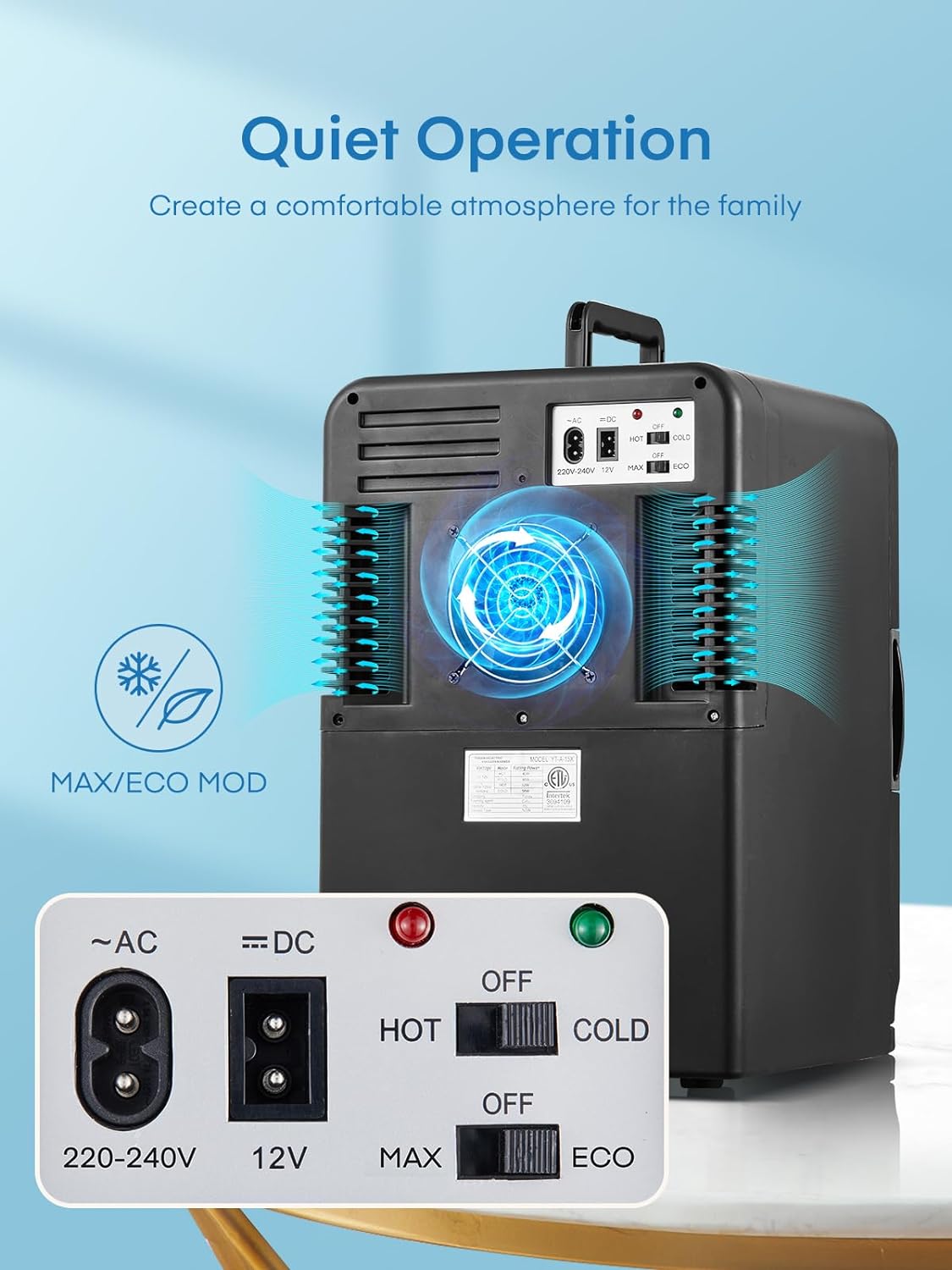 Mini Fridge 15L – Small DC Powered Cooler & Warmer for Bedroom, Car, Office, Travel, Holds 21 Cans, Perfect for Beauty & Drinks