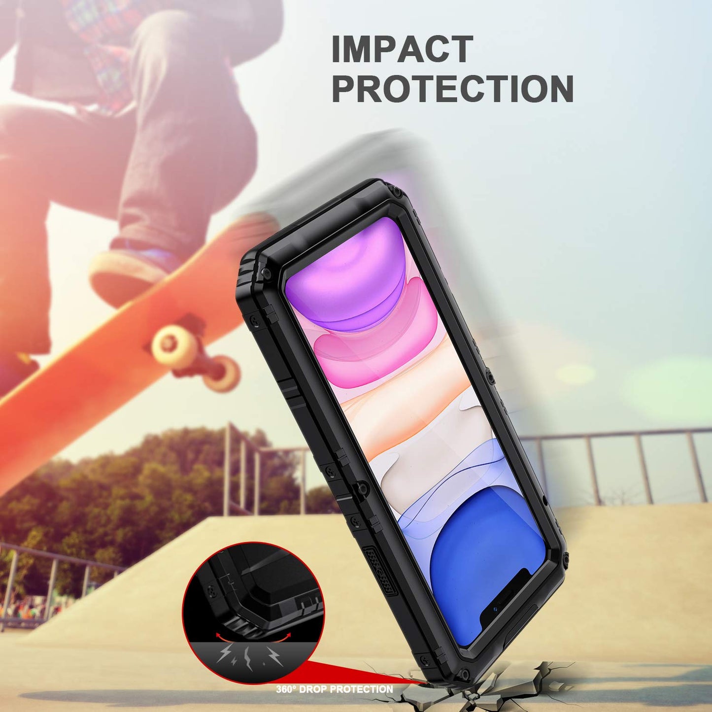 Seacosmo Magnetic iPhone 15 Pro Max Case with Privacy Screen Protector and Camera Lens Protector, Full Body Shockproof Protective Phone Case Compatible with MagSafe for iPhone 15 Pro Max - Black