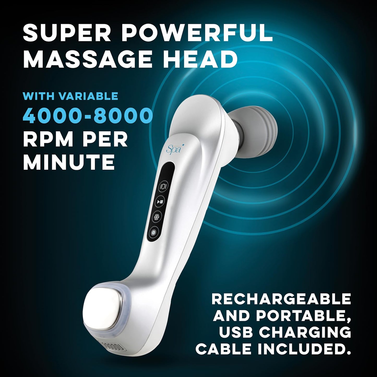 Sensio Spa Pedicure Foot Massager Bath – Heat, Bubbles & 9 Massage Accessories for Ultimate Home Foot Therapy, White & Purple