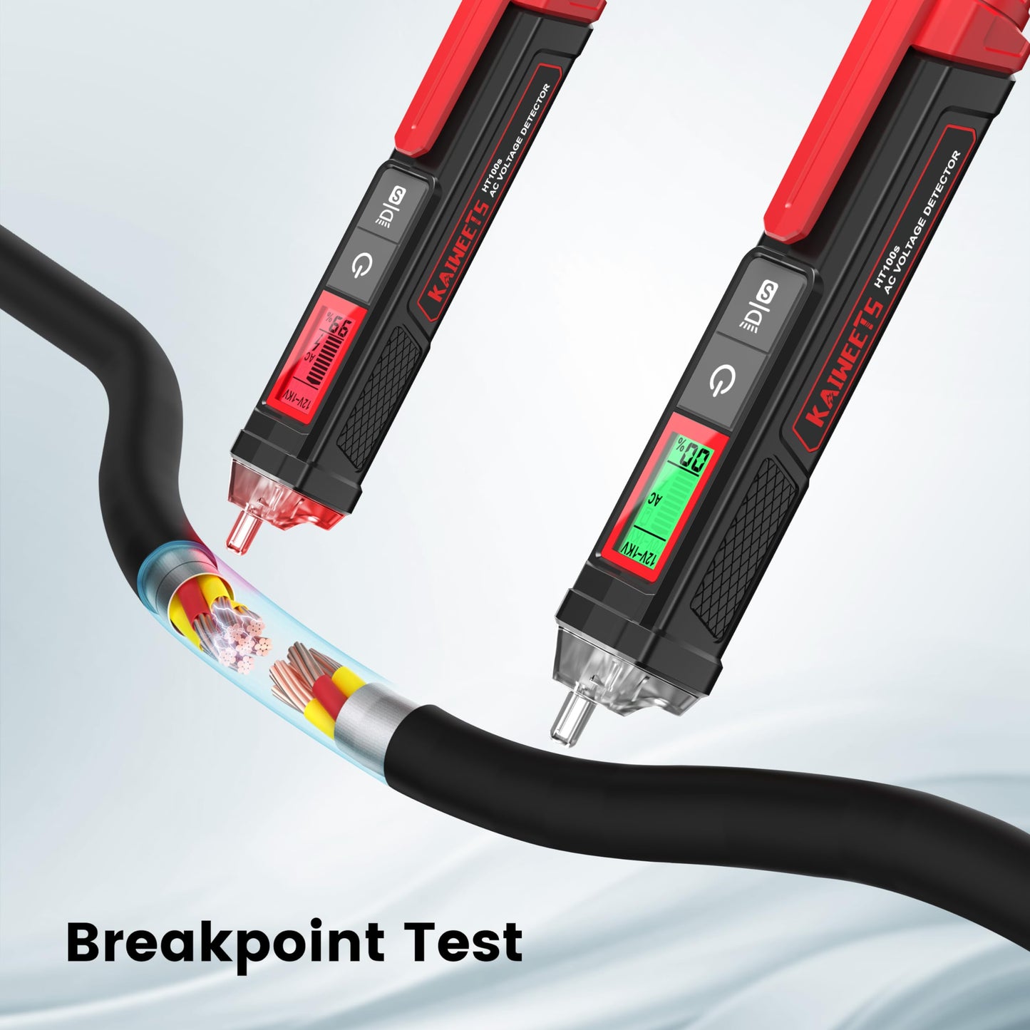 KAIWEETS Electrical Tester Pen – Non-Contact Voltage Detector with Buzzer Alarm, LED Indicator & Wire Breakpoint Finder