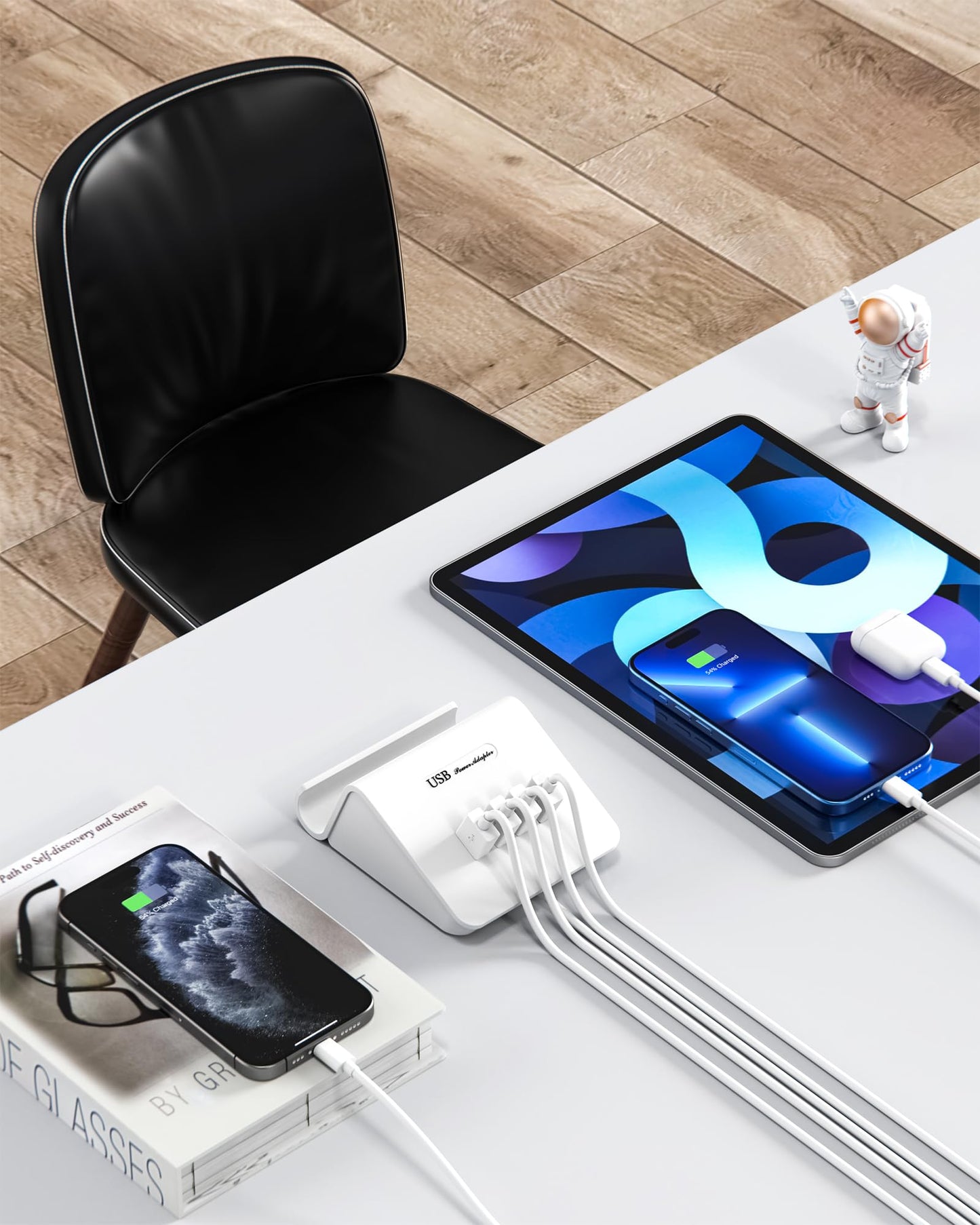 Qurzou USB Charging Station 25W USB Fast Charger Plug,Multi USB Wall Charger for iPhone 15/14/13/12,Samsung Galaxy S23/S22/S21,Android etc