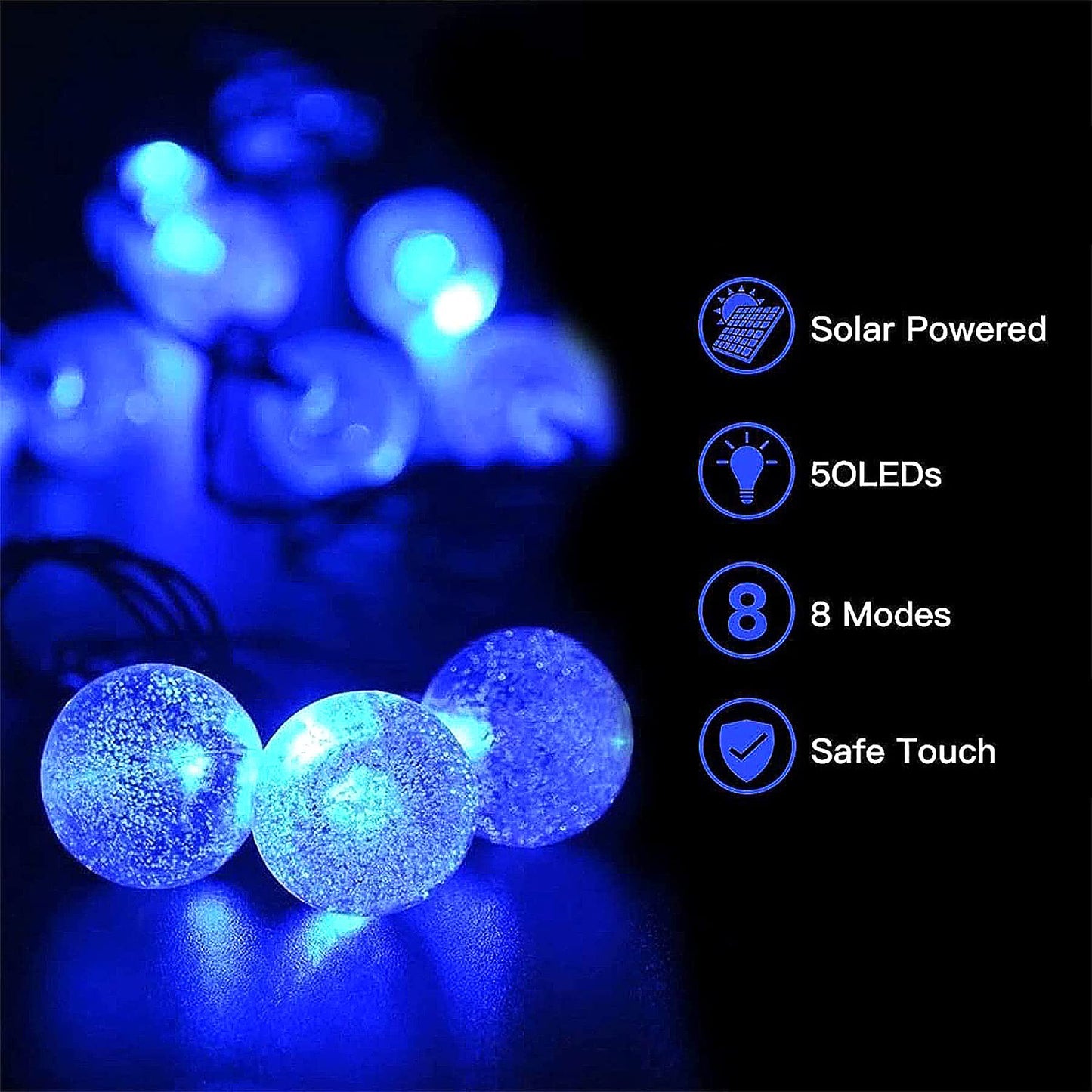 Lezonic Solar Fairy Lights Outdoor – 50 LED Waterproof String Lights